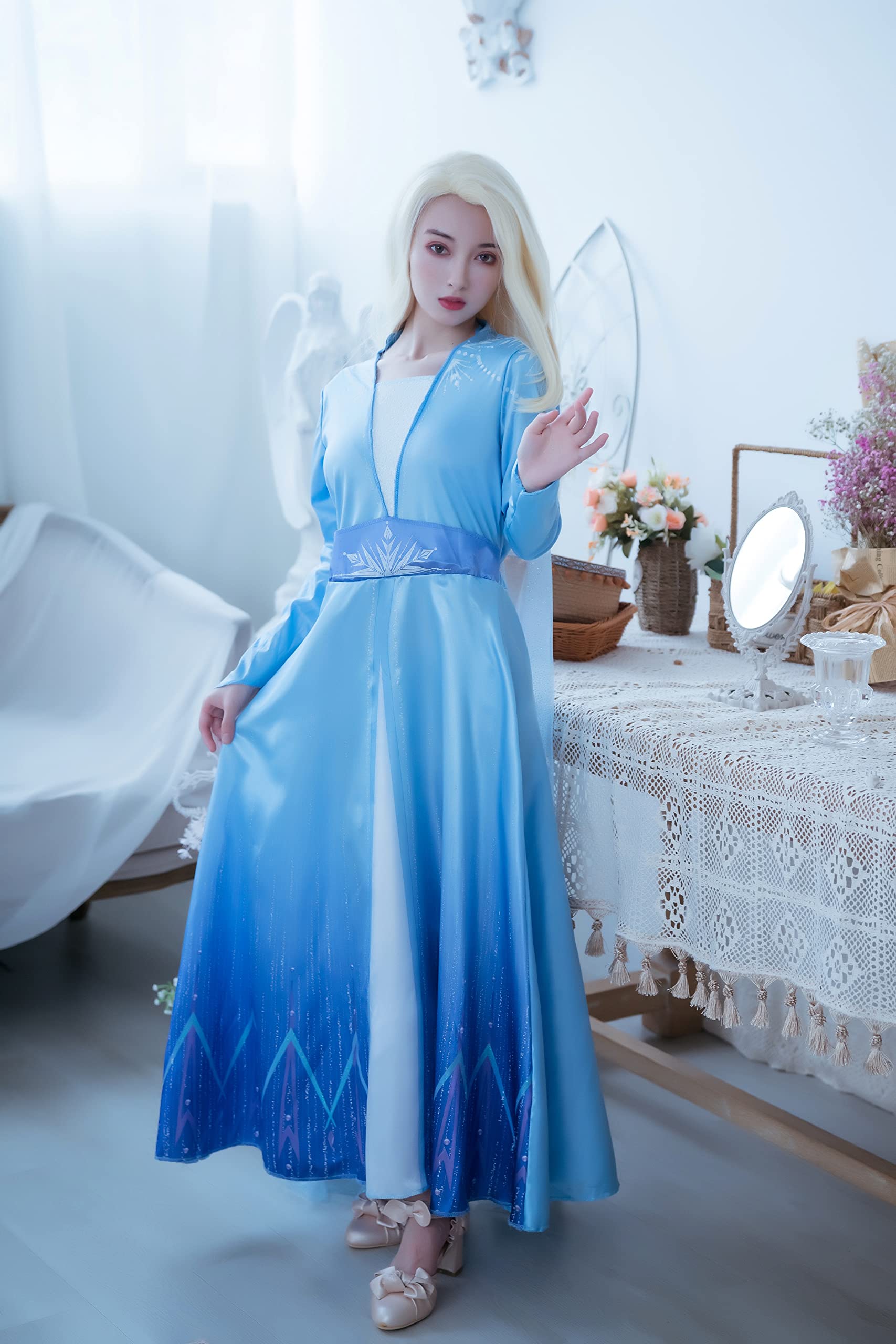 Disney Frozen 2 Elsa Deluxe Adult Costume for Women - Official Licensed Dress Up Outfit for Halloween, Cosplay & Themed Parties