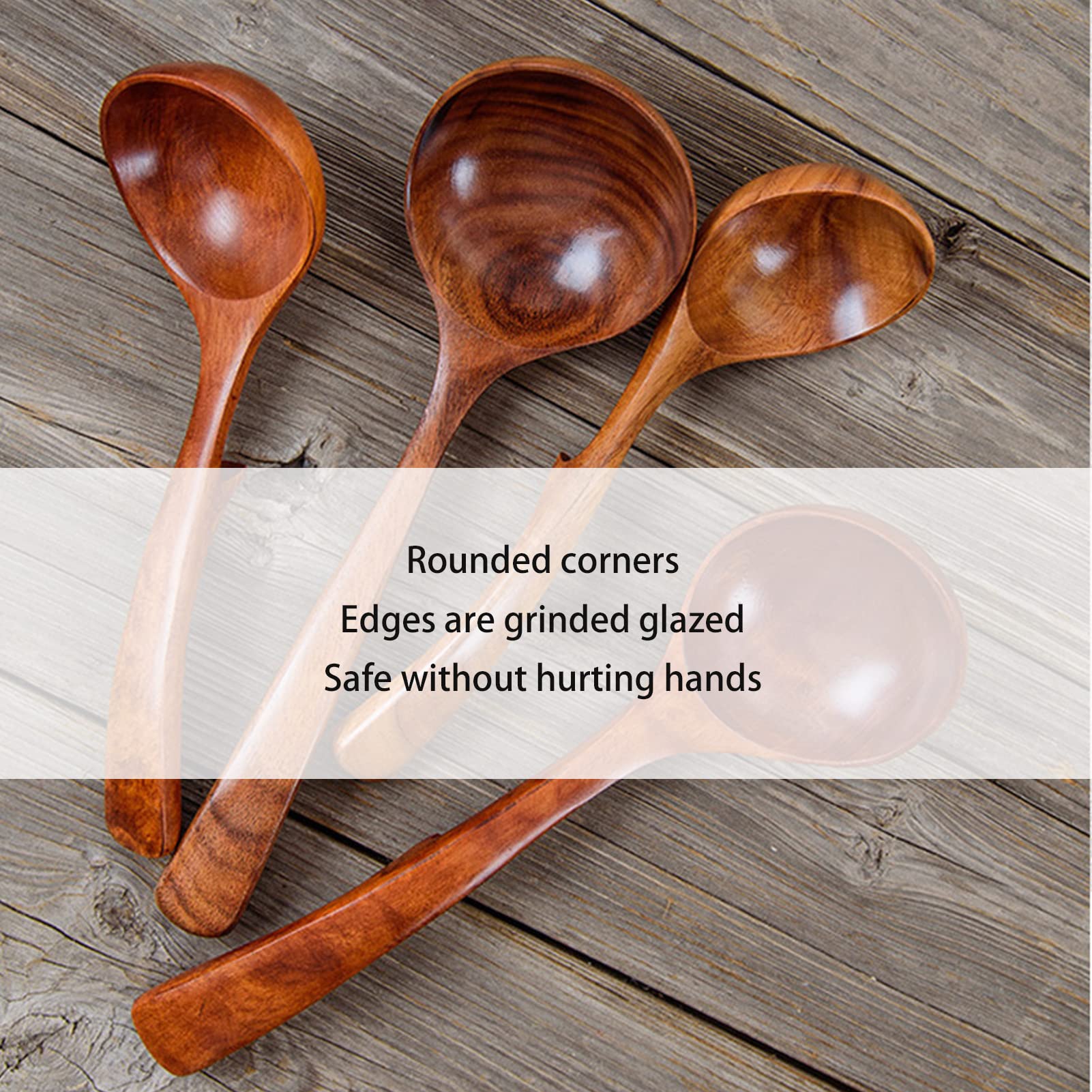Wooden Soup Ladle - Long Handle Heat Resistant Cooking Spoon for Serving, Mixing & Stirring Soups, Stews & Sauces | Durable Kitchen Utensil for Wok & Pot Cooking | Perfect for Home Chefs & Professional Kitchens