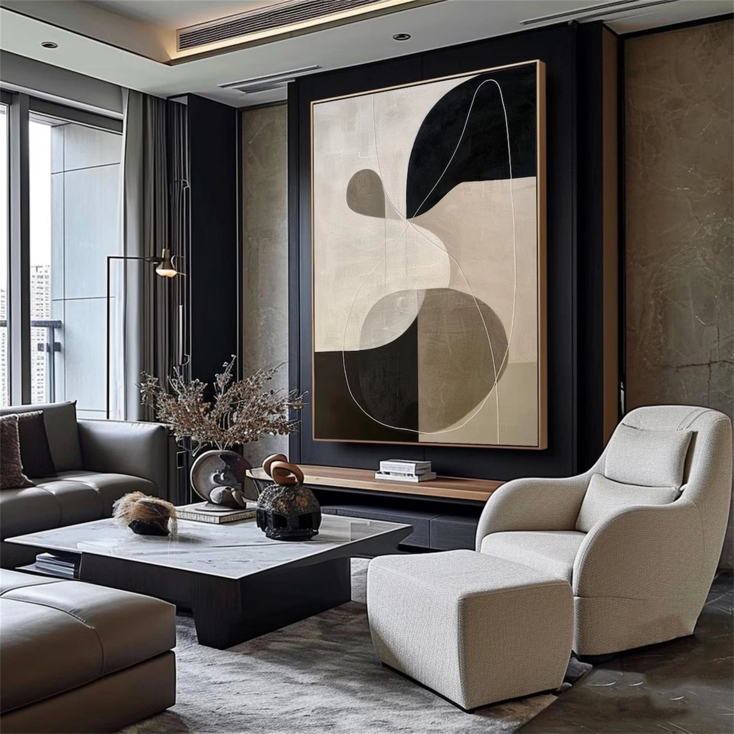 Custom Size Abstract Wall Art Painting #AB 282 - Modern Home Decor for Living Room, Bedroom & Office