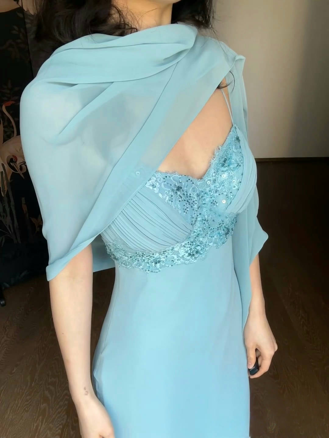 Elegant Mermaid Blue Chiffon Prom Dress for Wedding Guest - J6634 | Perfect for Formal Events, Evening Gala & Special Occasions