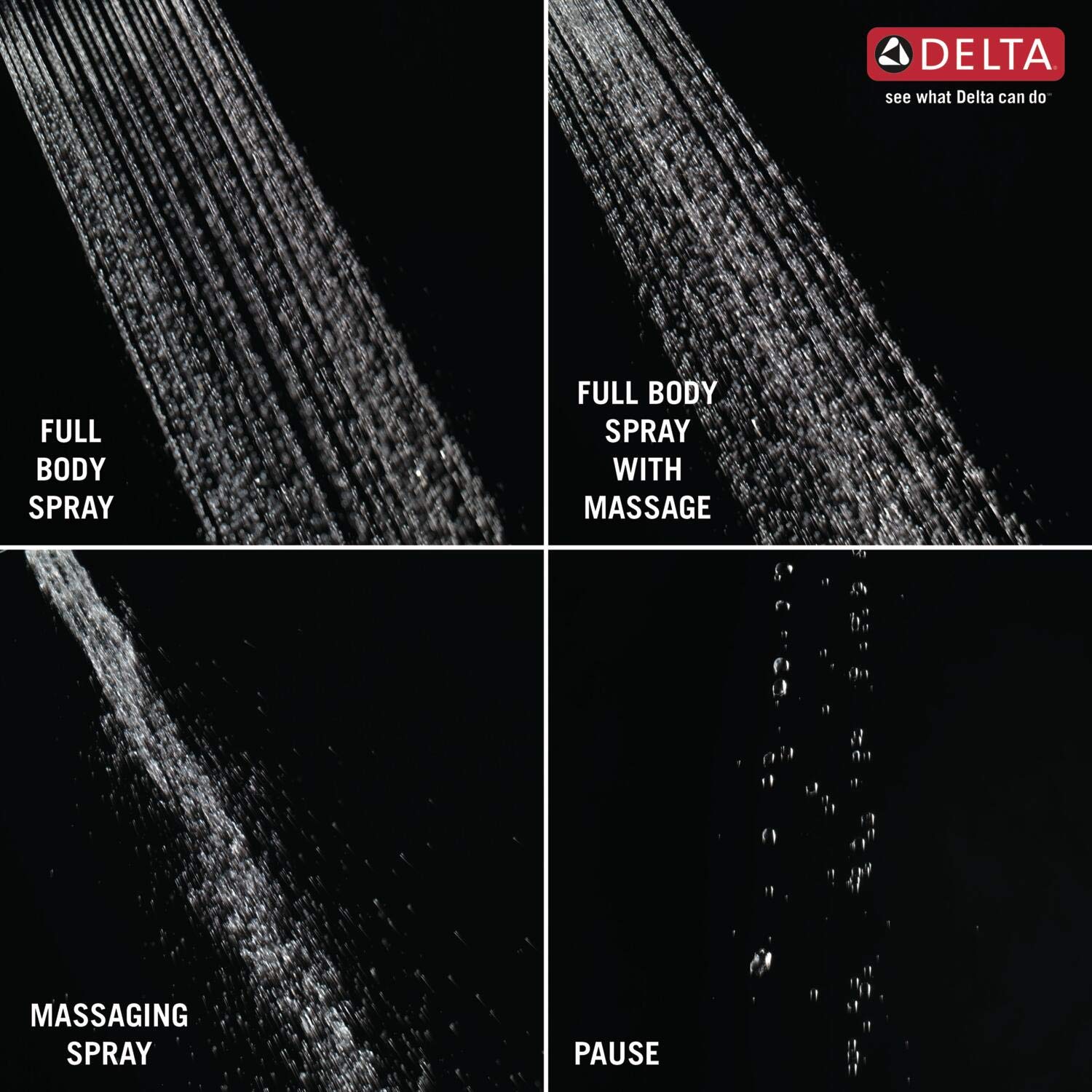 Delta Faucet Arvo 14 Series Single-Handle Tub and Shower Trim Kit - Chrome 144840-I with 4-Spray In2ition 2-in-1 Dual Handheld Shower Head & Hose (Valve Included) | Perfect for Bathroom Renovation, Modern Home Upgrade & Spa-Like Shower Experience