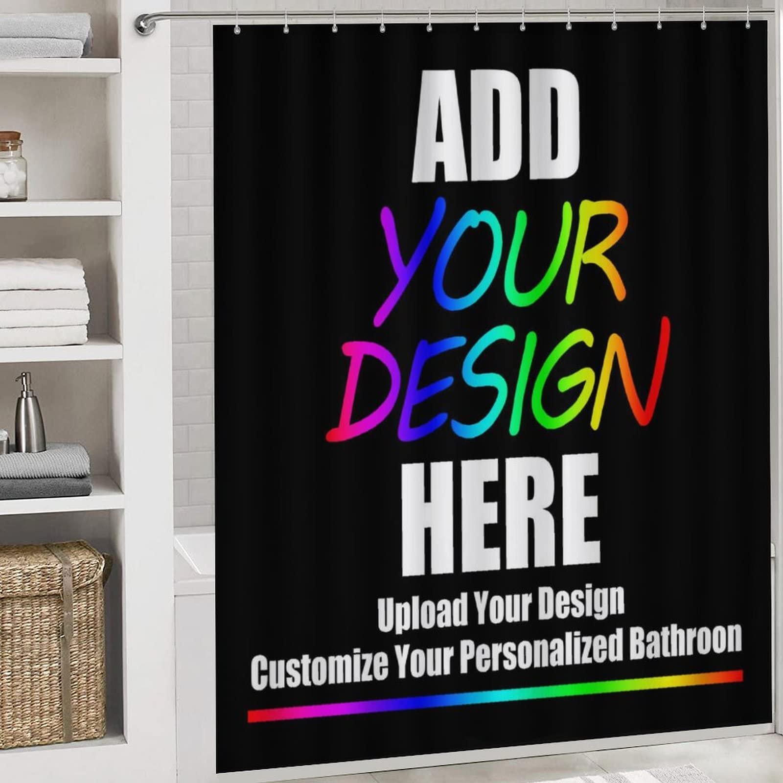 JCETUNO Custom 4-Piece Bathroom Set with Shower Curtain, Rugs & Accessories - Personalized Design Upload for DIY Home Decor | Perfect for Guest Bathrooms, Master Suites & Apartment Upgrades
