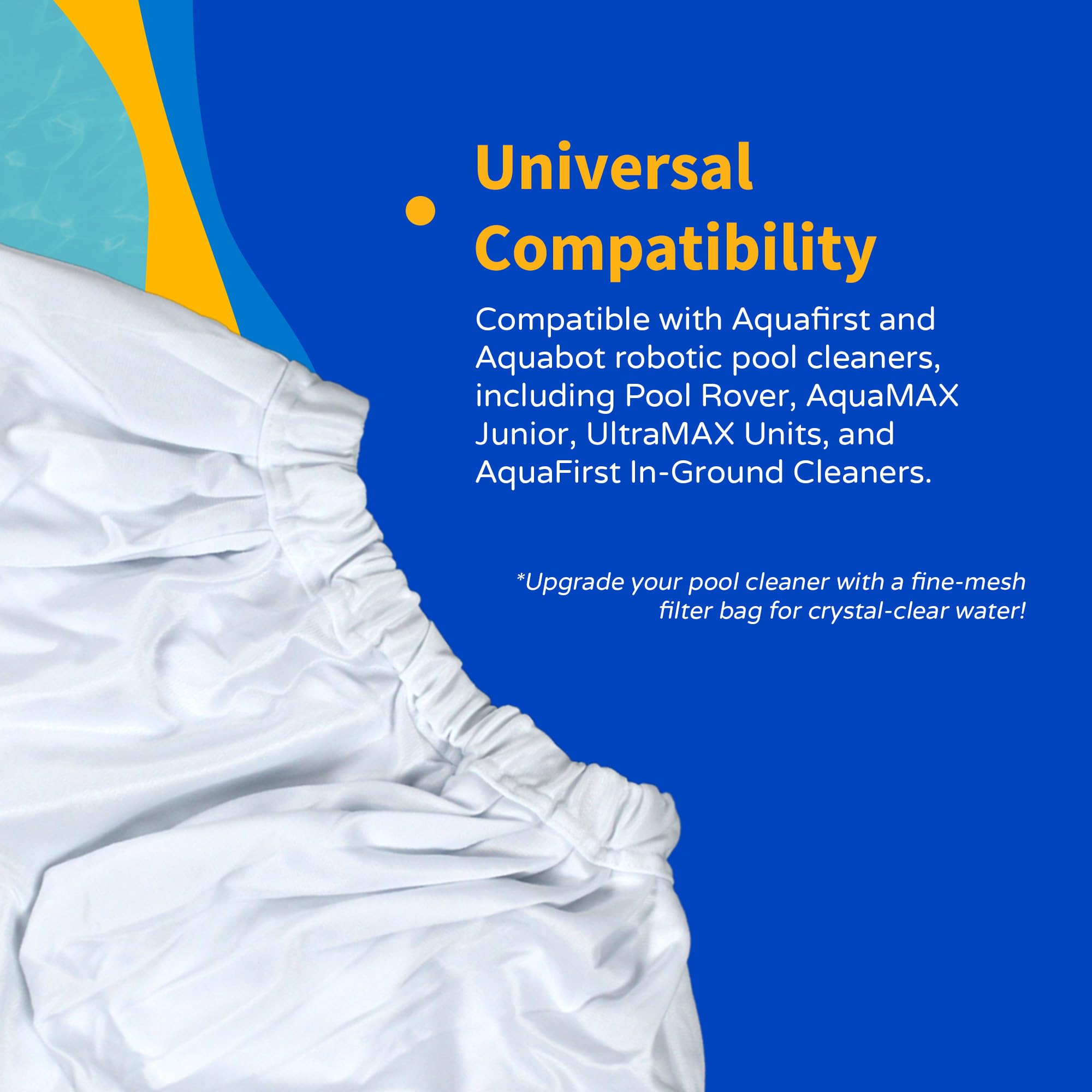 Blue Wave Aquafirst & Aquabot Pool Cleaner Replacement Filter Bag - White | Compatible with Most Robotic Pool Cleaners | Perfect for In-Ground & Above Ground Pools