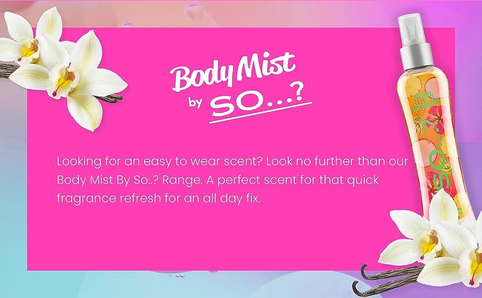 SO...? Escape Dubai Elixir Body Mist 200ml - Vanilla Jasmine Musk Fragrance Spray | Long Lasting Refreshing Perfume for Women | UK's No.1 Body Mist | Perfect for Daily Wear, Date Nights & Travel