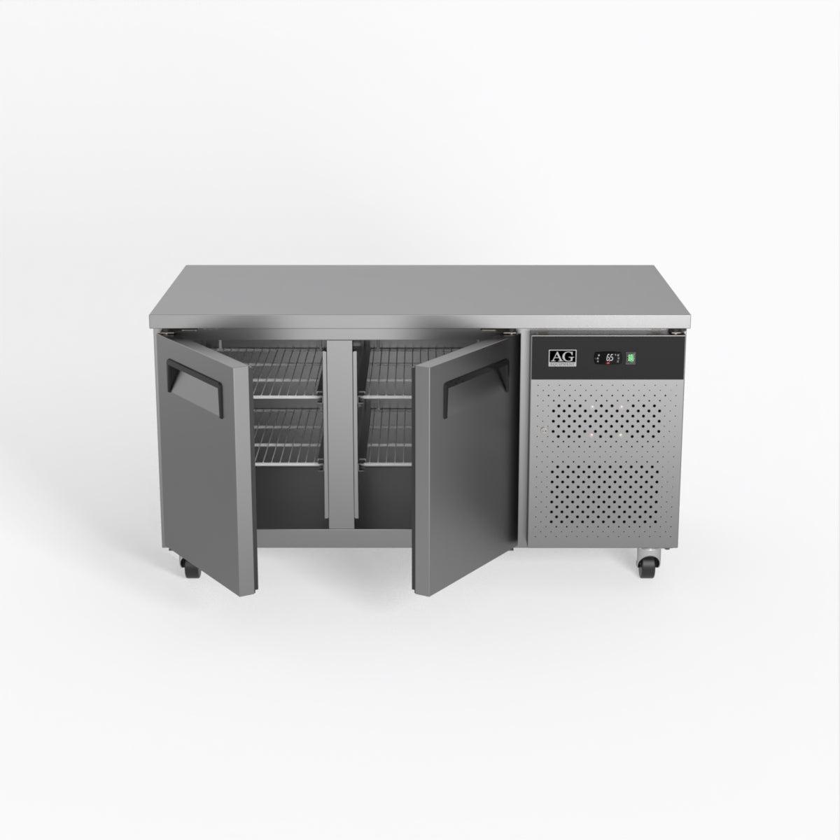Commercial Under Counter Refrigerator - 2 Door Stainless Steel Worktop Fridge, 800mm Depth, PAX2100TN - Ideal for Restaurants, Cafes, Bars & Commercial Kitchens