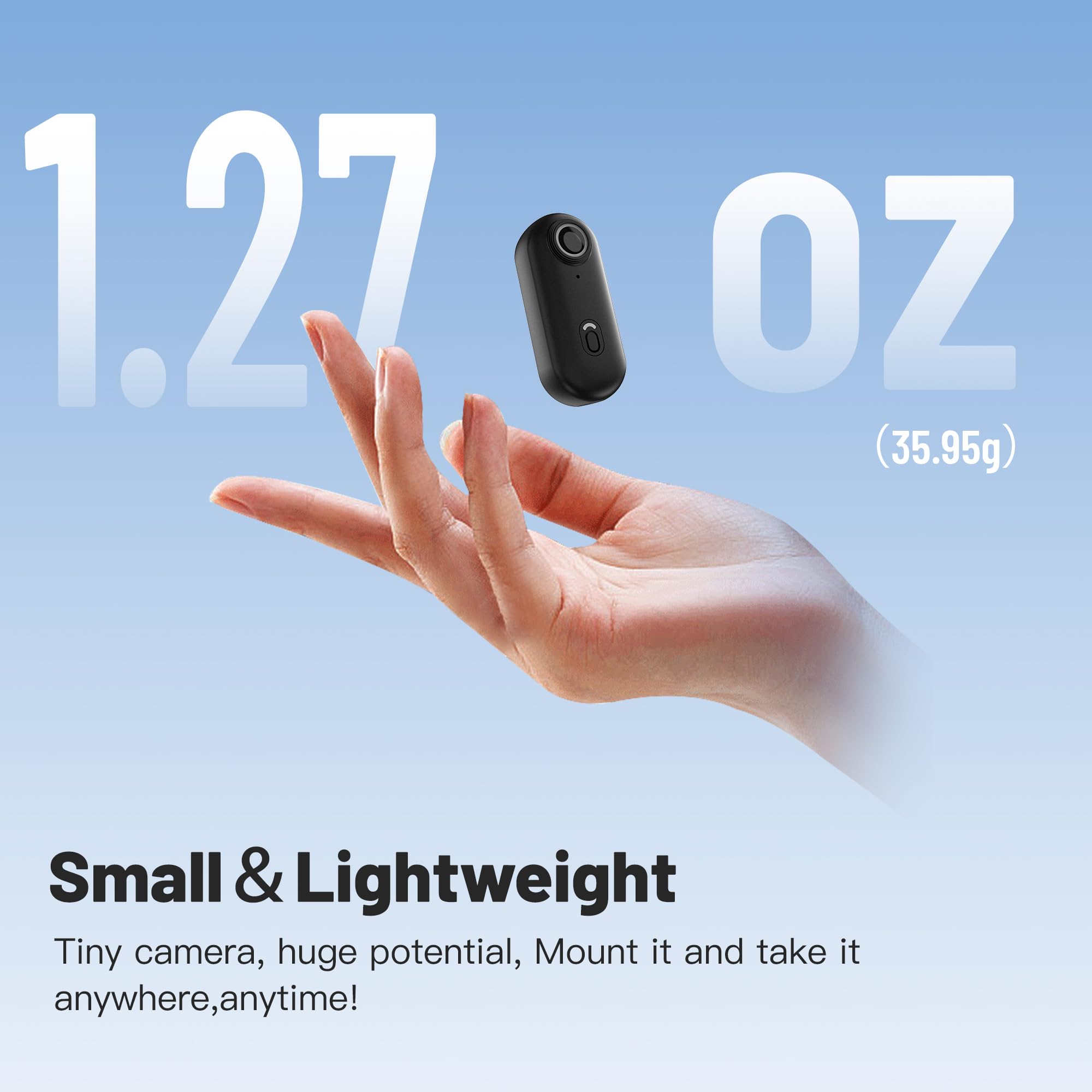128GB FHD 1080P Mini Body Camera - Wearable Hands-Free Action Cam with Thumb Size Design | Portable Body Worn Camera for Security, Police Work, Travel Vlogging & Pet Monitoring (Black)