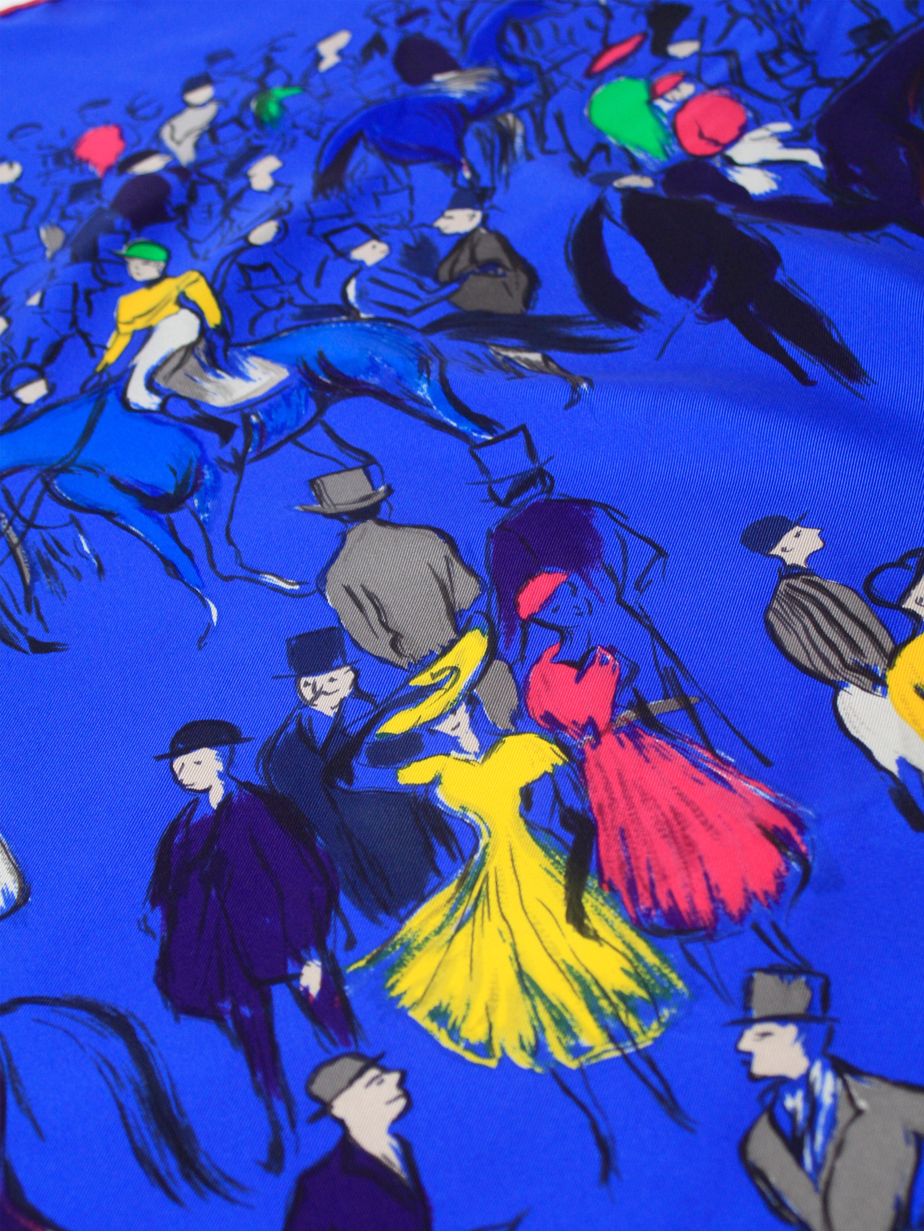 Luxury Blue Silk Scarf with Elegant Floral Print - Perfect for Women's Fashion Accessories, Gift Giving & Special Occasions