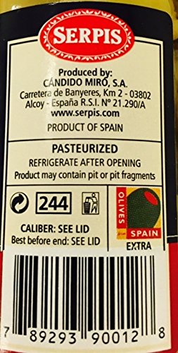 Premium Serpis Green Olives Stuffed with Blue Cheese - 8.29 oz Jar | Gourmet Appetizer for Charcuterie Boards, Wine Pairings & Mediterranean Recipes
