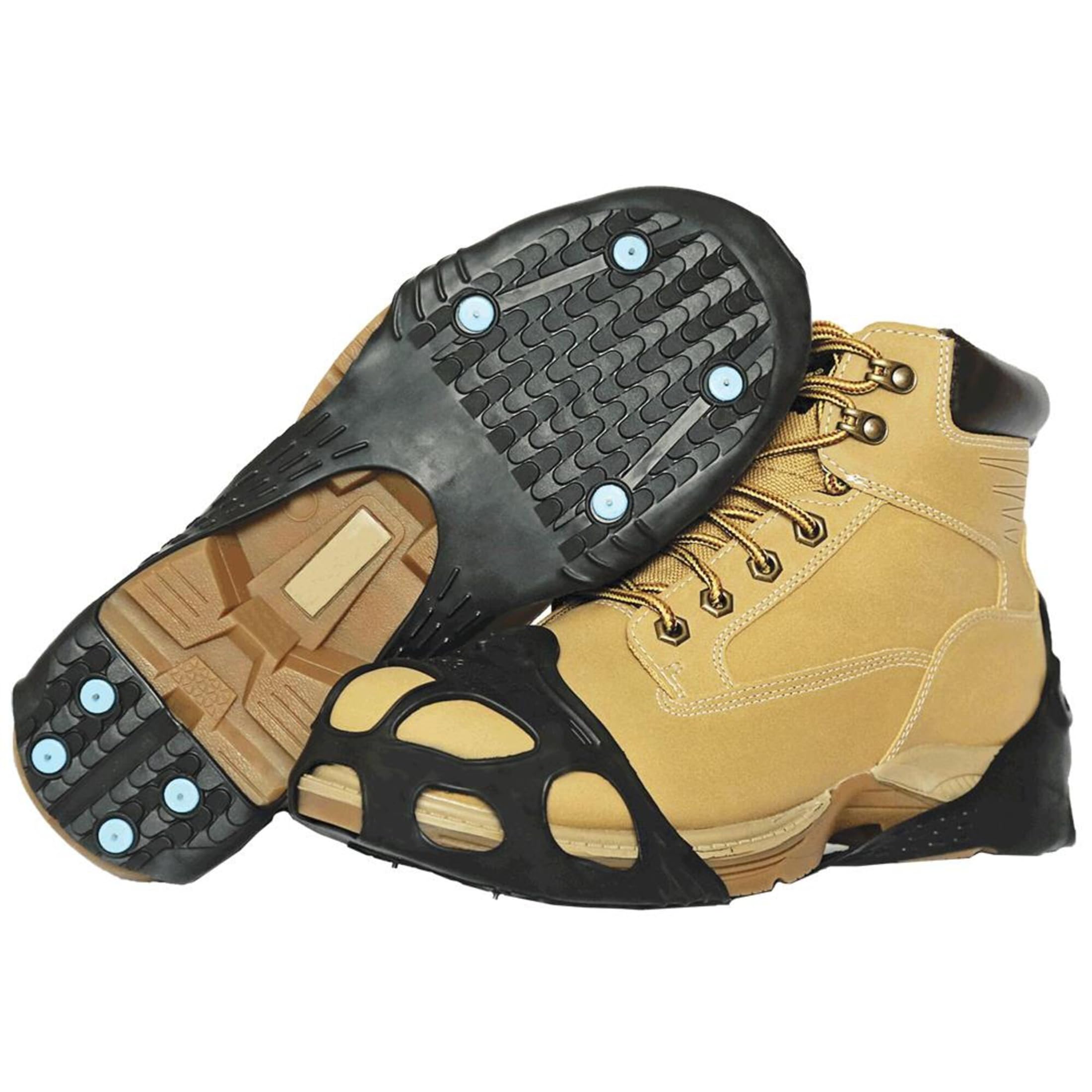 All-Purpose Industrial Ice Cleats for Men & Women - 16-Spike Traction Aids for Walking & Working on Snow & Ice - Perfect for Construction, Mail Delivery & Winter Hiking