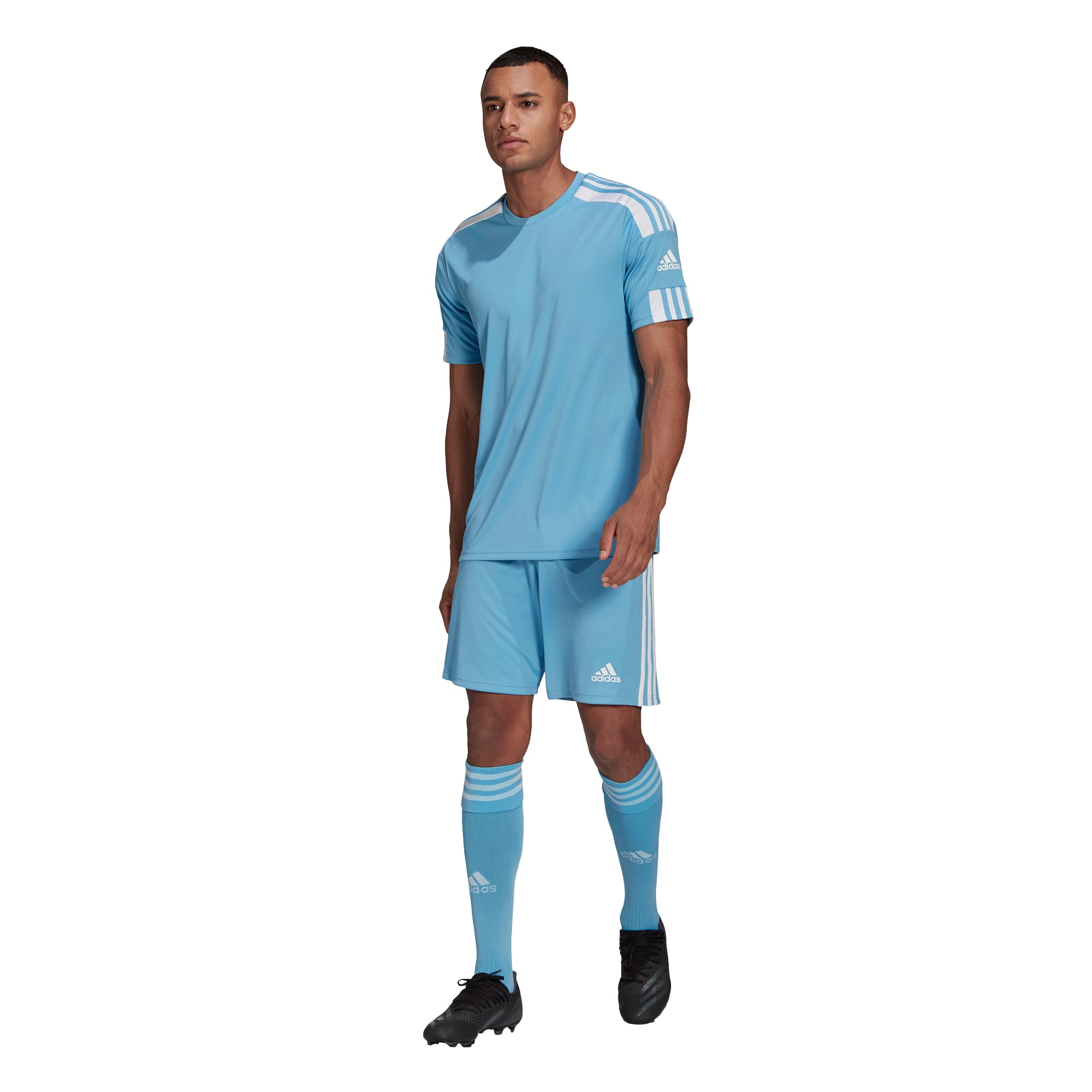 Adidas Adult Squadra 21 Soccer Jersey - Light Blue/White - Breathable Performance Shirt for Men's Football Training & Match Play