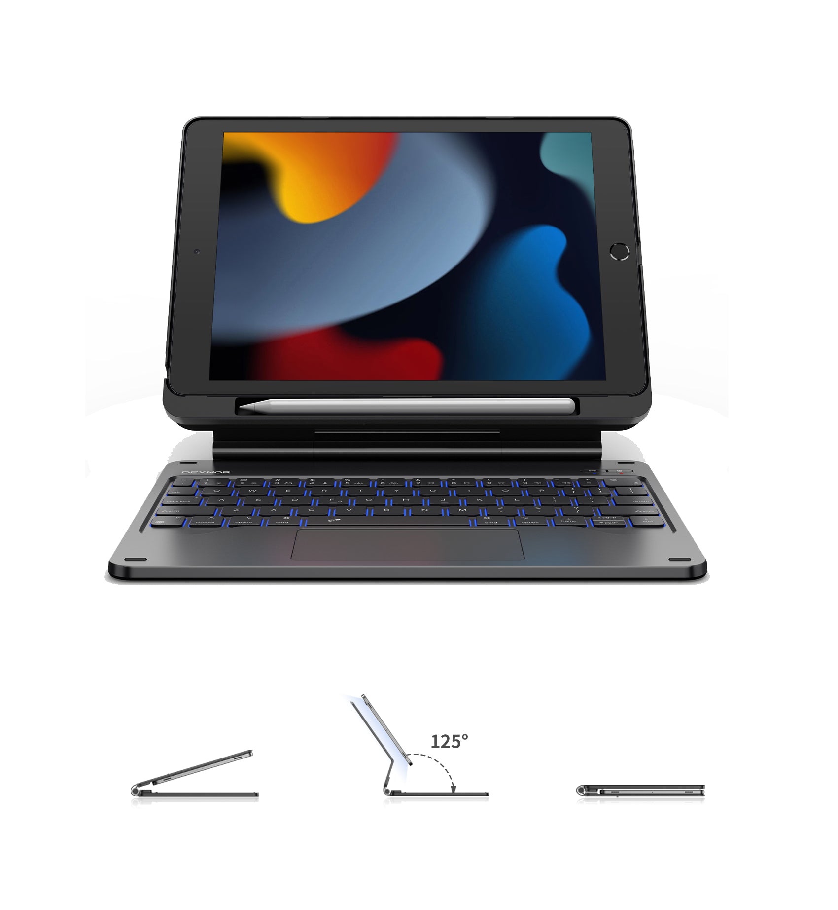 Dexnor Magnetic Keyboard Case for iPad 9th/8th/7th Generation 10.2 inch - Floating Cantilever Stand, Magic Style Protection | Perfect for Work, Study & Travel