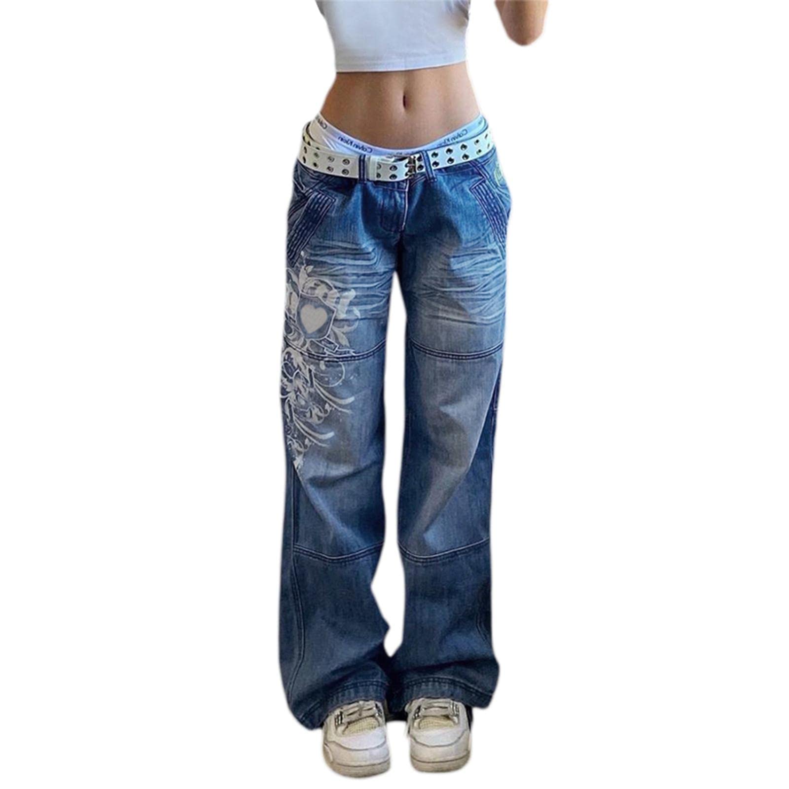 KMBANGI Women's High Waisted Wide Leg Denim Jeans - Straight Baggy Trousers for Casual & Y2K Streetwear | Perfect for Everyday Wear, Office Outfits & Trendy Street Style