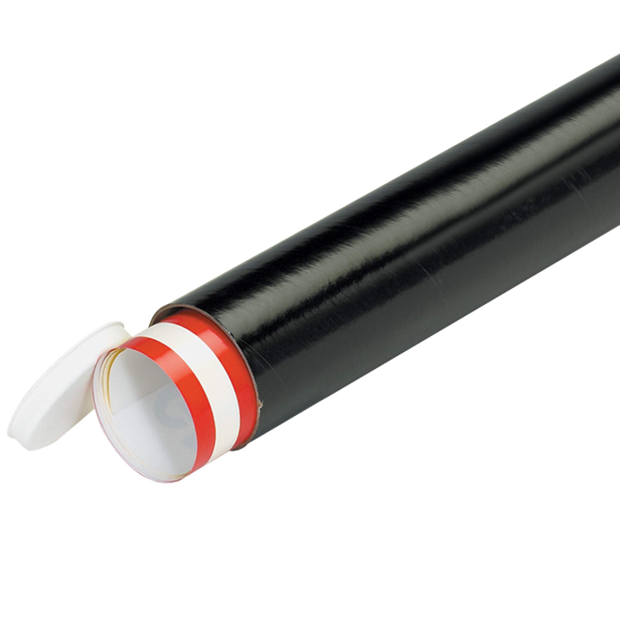Aviditi 2x18 Inch Black Mailing Tubes with End Caps - Pack of 50 | Heavy Duty Shipping & Storage Tubes for Documents, Blueprints, Posters | Perfect for Office, School & Postal Mailing Protection