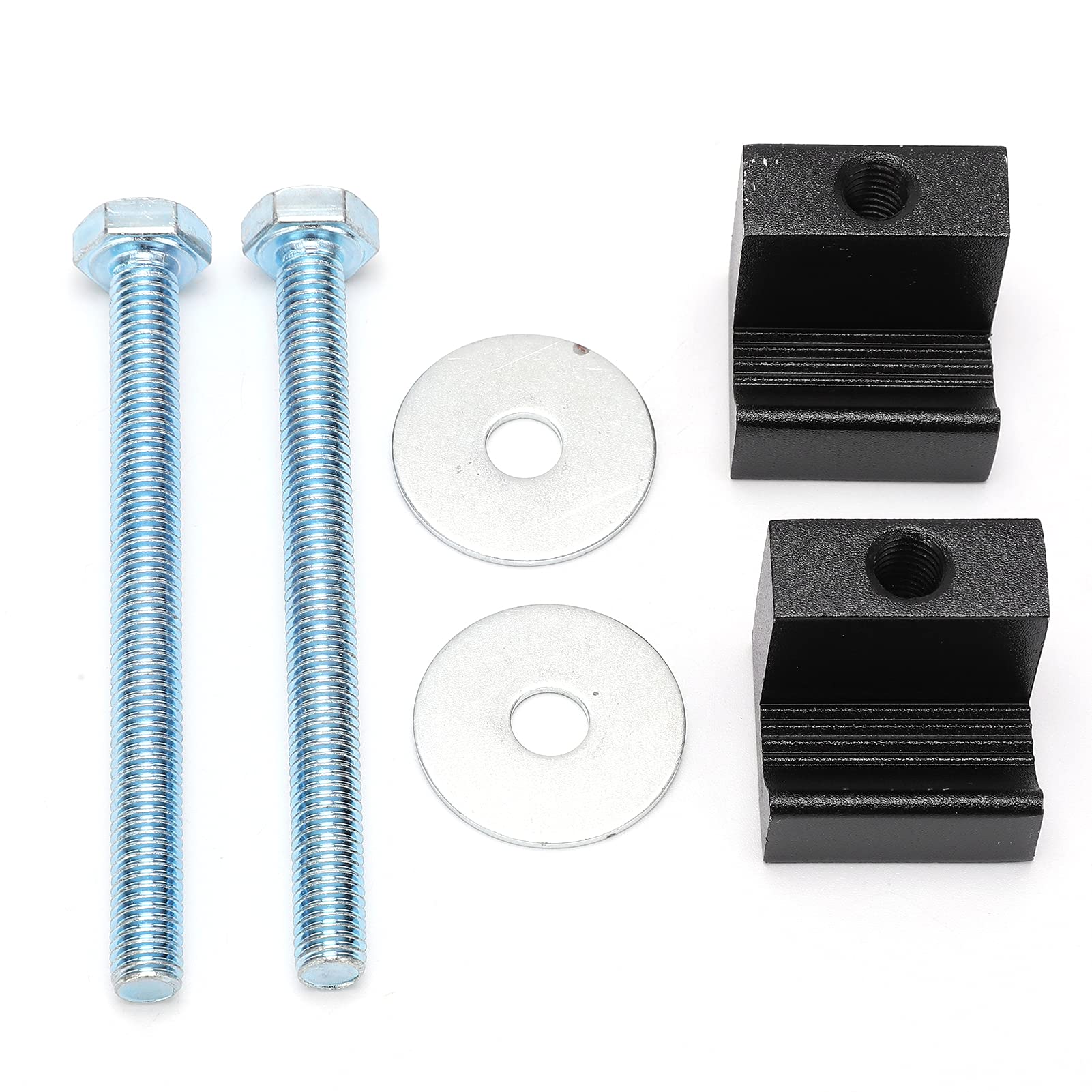 **2-Pack ZPSHYD Aluminum Alloy J Hook Tie Downs - Universal Truck Toolbox Mounting Kit (Black) - Secure Tools for Construction, Camping & Off-Road Adventures**