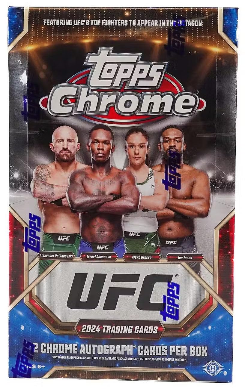 2024 Topps Chrome UFC Hobby Box - Exclusive Trading Cards for Collectors & Fight Fans - Perfect for UFC Memorabilia Collections & Fantasy Sports Enthusiasts