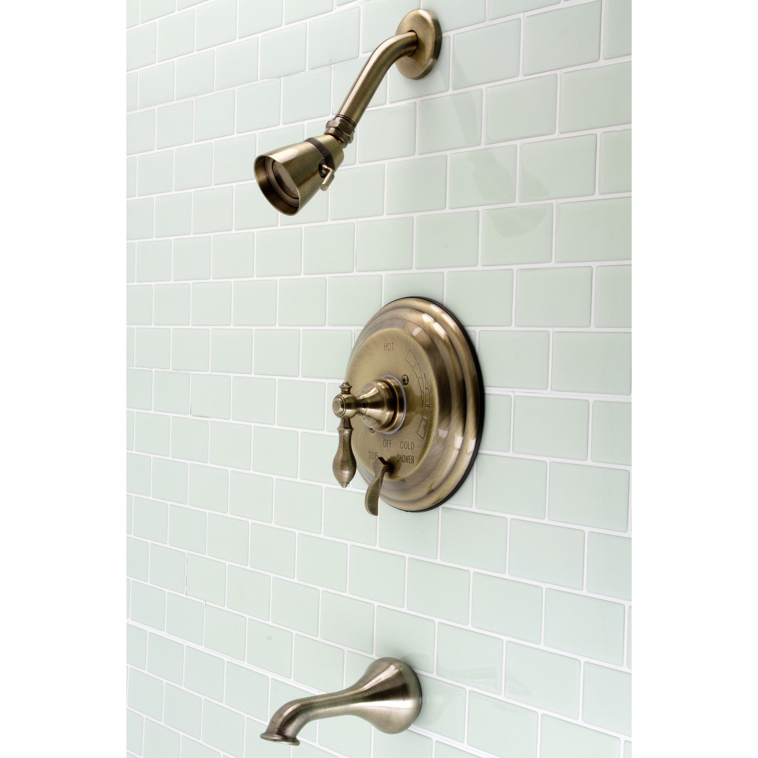 KB36330ACL Single Handle Pressure Balanced Tub and Shower Faucet in Antique Brass - Classic American Design for Bathroom & Shower Installation