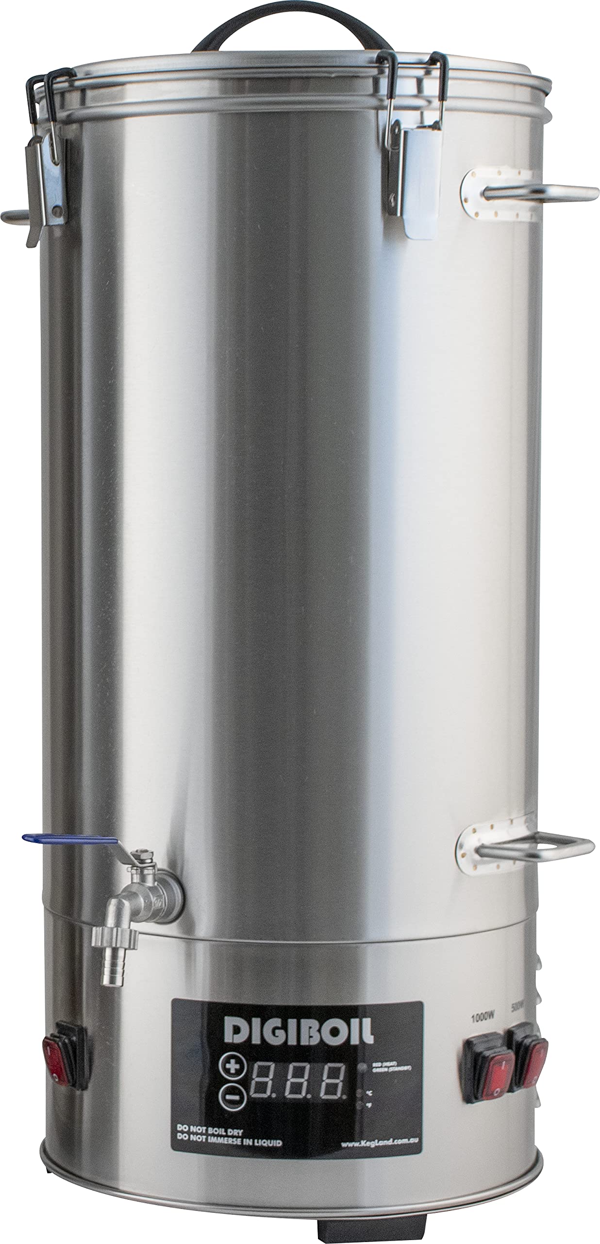 KegLand DigiBoil 35L/9.25G Electric Kettle - 1500W Stainless Steel Digital Temperature Control Water Heater for Beer Brewing & Distillation (110V, BE501) | Perfect for Homebrewing, Coffee Making & Sous Vide Cooking