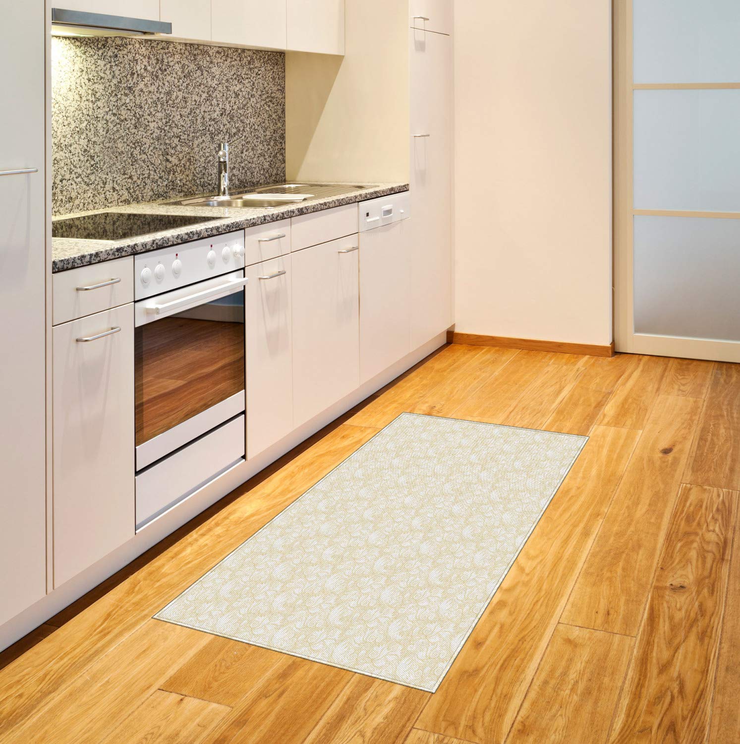 Ambesonne Abstract Area Rug - Modern Swirling Streaks, Curls & Dots Design - Flat Woven Accent Rug for Living Room, Bedroom, Dining Room - 2'6