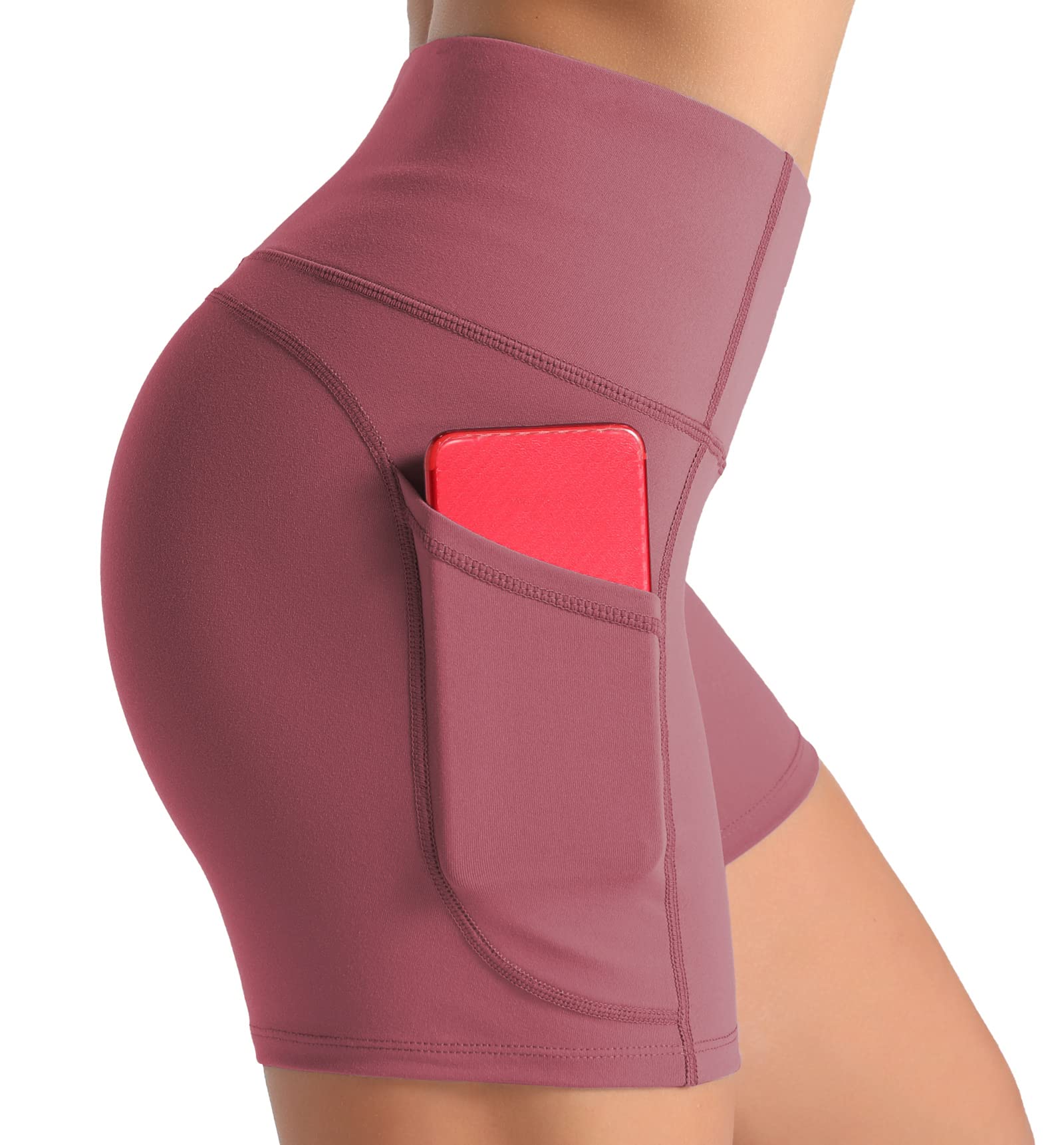 Wjustforu Women's High Waist Biker Shorts - Yoga Workout Running Shorts with Side Pockets | Perfect for Cycling, Gym, Yoga & Everyday Wear