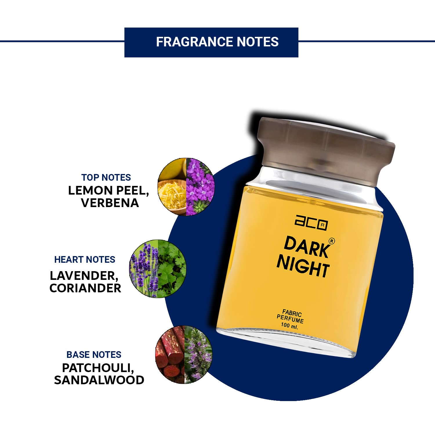 ACO Dark Night Premium Cologne for Men - Long Lasting Fresh & Soothing Fragrance Perfume Spray (3.4oz/100ml) | Evening Wear, Date Night & Special Occasions