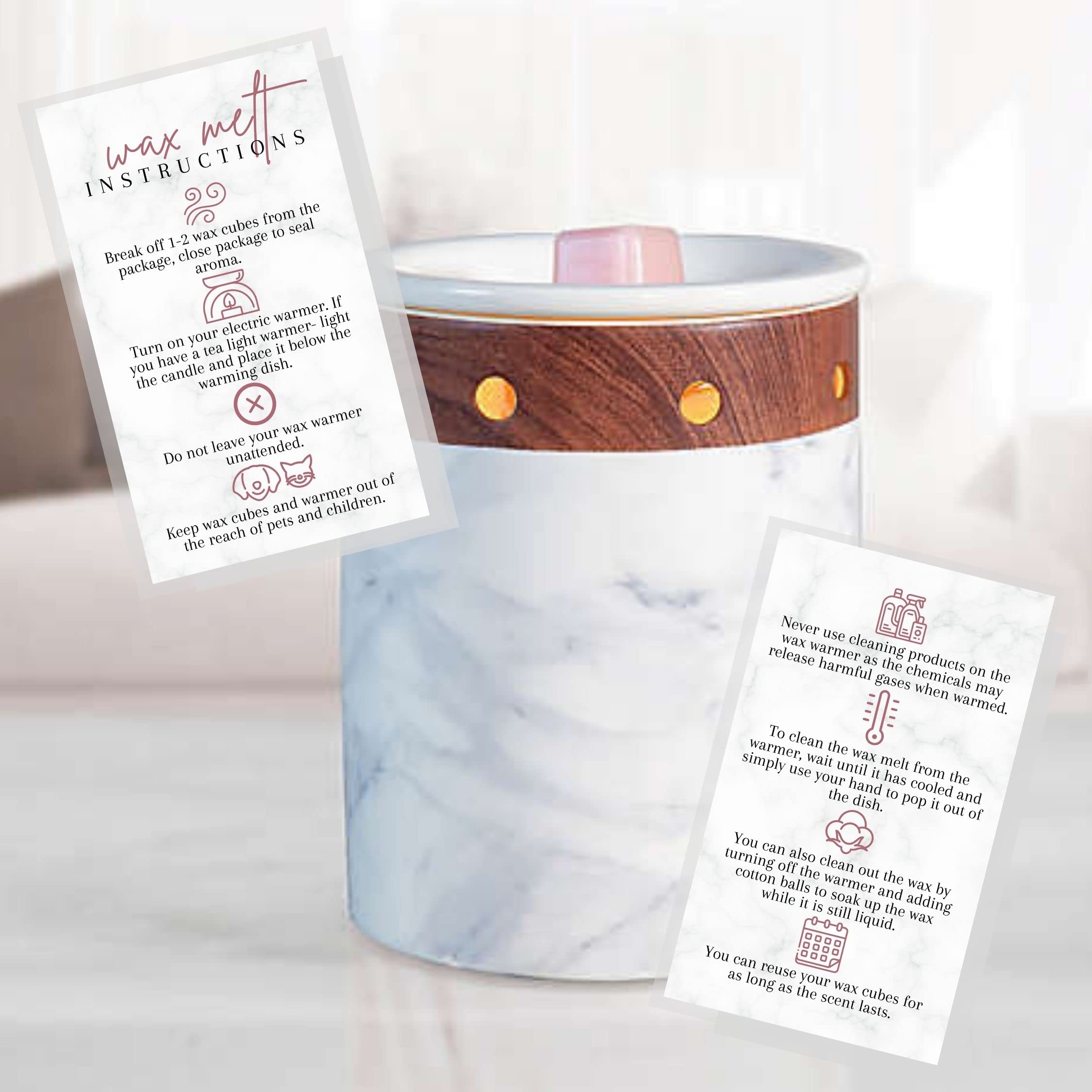 50 Pack Wax Melt Care Instruction Cards | 2x3.5