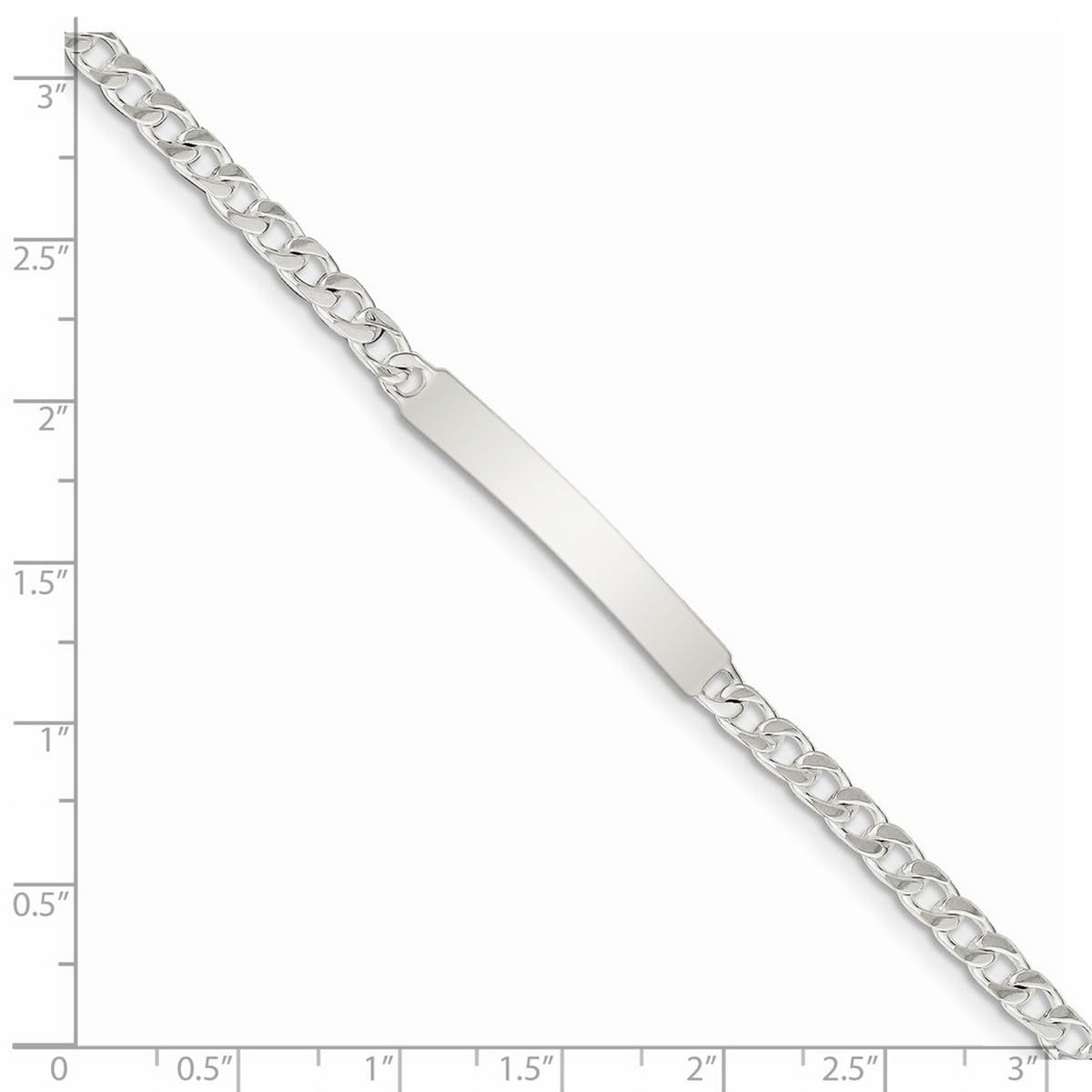 925 Sterling Silver Engraveable Curb ID Bracelet for Women - 5mm Wide Polished Lobster Claw Clasp - Perfect for Personalized Gifts, Medical ID, or Fashion Accessories