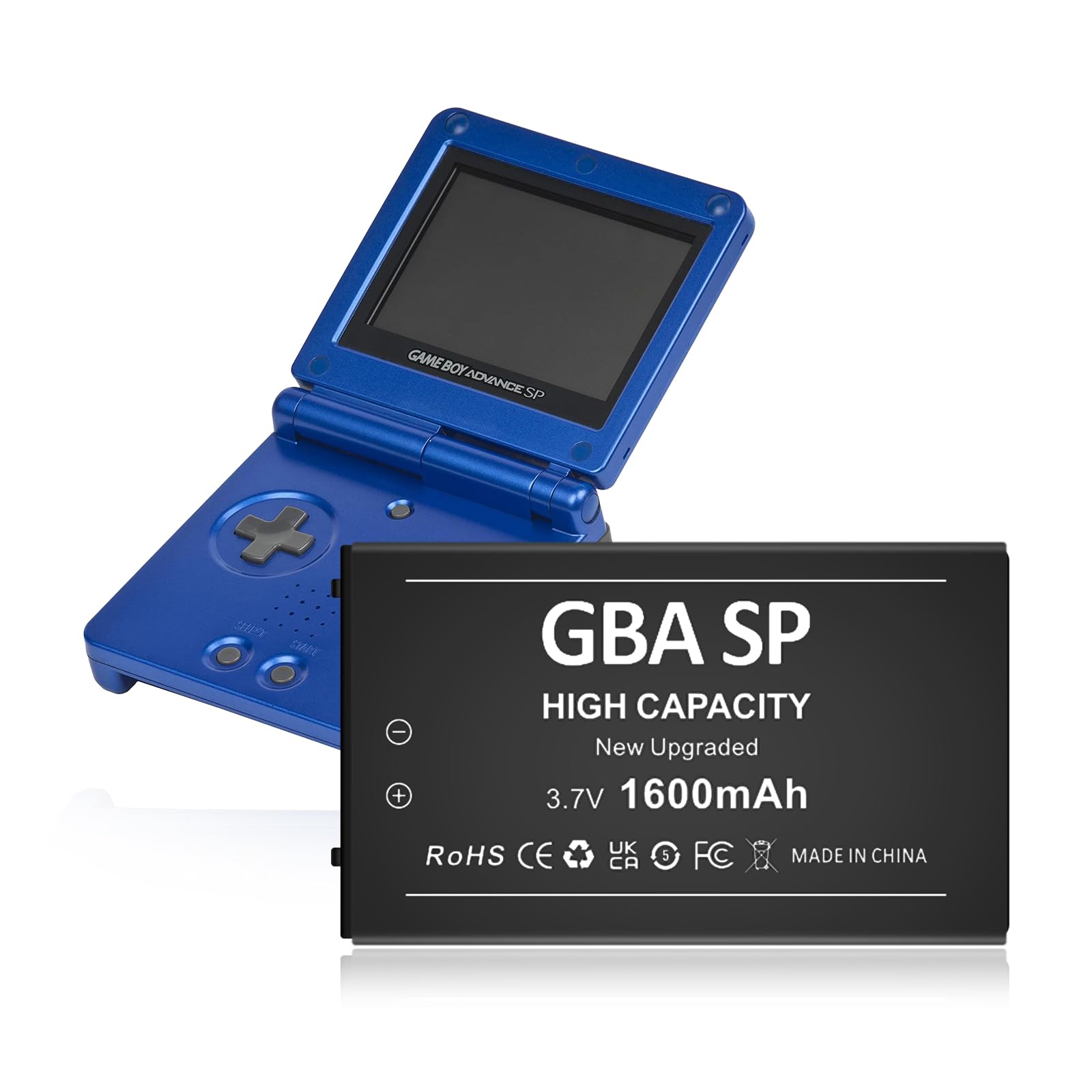 Upgraded 1600mAh Rechargeable Lithium-ion Battery Pack for Gameboy Advance SP (GBA SP) - Replacement Battery for AGS-001 & SAM-003 Models with Tool Kit - Perfect for Gaming On-The-Go & Retro Console Enthusiasts