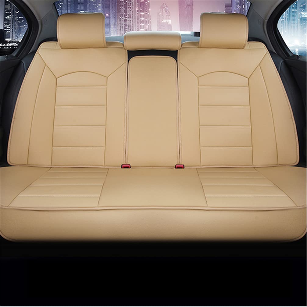 Premium PU Leather Front & Rear Seat Covers with Headrest & Backrest Cushions for Toyota FJ Cruiser 2006-2017 - Breathable, Durable Beige Car Seat Protectors for Off-Road Adventures & Daily Commutes
