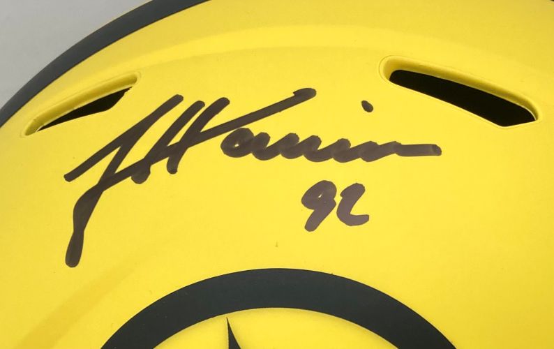 James Harrison Autographed Pittsburgh Steelers FS Rave Speed Replica Football Helmet with Certificate of Authenticity - Perfect for Sports Memorabilia Collectors and Steelers Fans Display