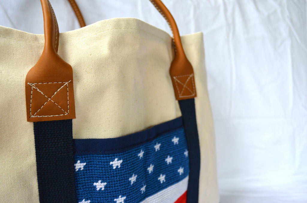 Durable Canvas Tote Bag USA - Eco-Friendly Reusable Shopping & Beach Tote for Women & Men - Perfect for Groceries, Work, Travel & Everyday Use