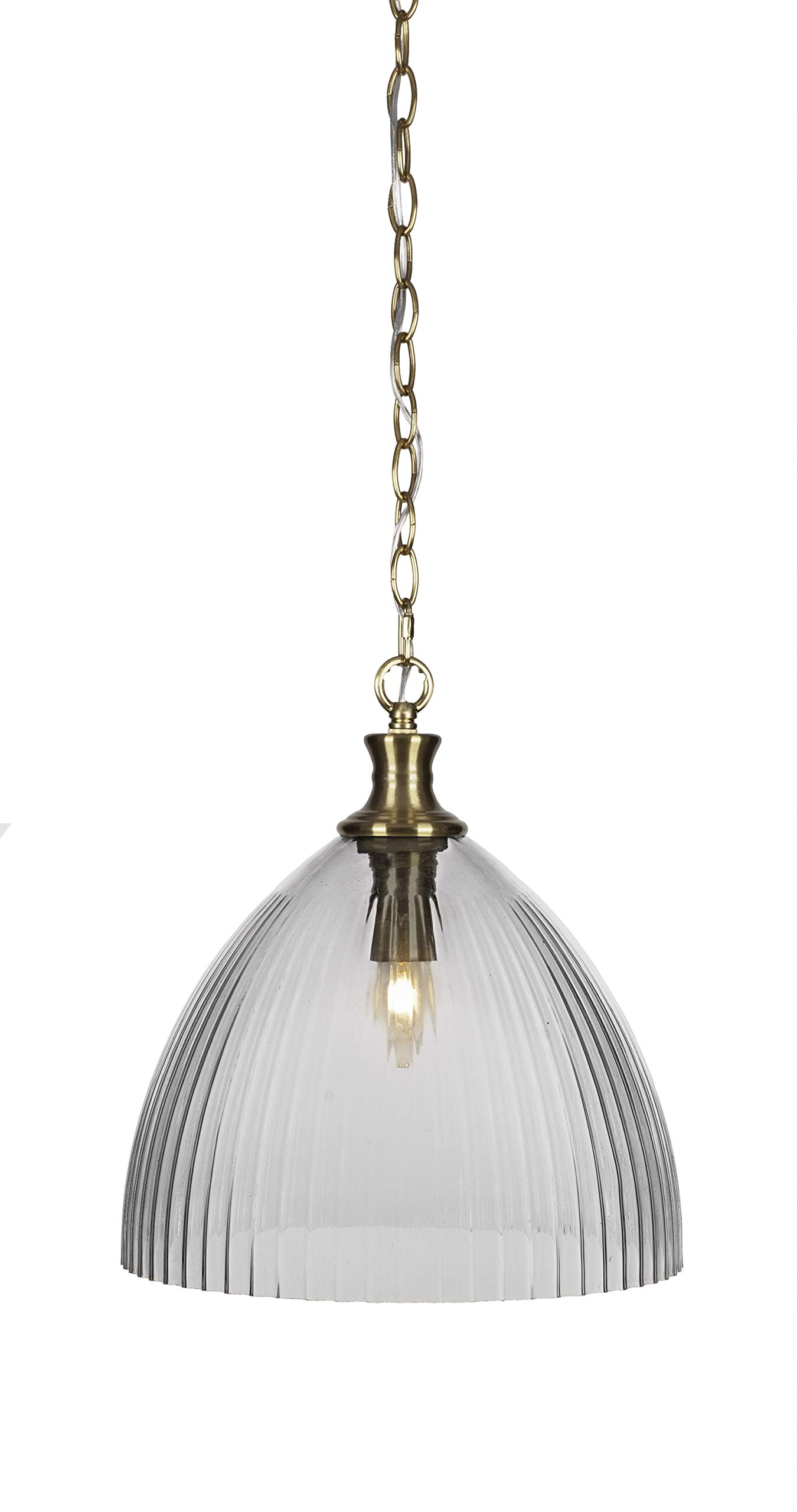 Toltec Lighting Carina 1-Light Modern Pendant in New Age Brass (95-NAB-4690) - Perfect for Kitchen Island, Dining Room, and Entryway Lighting