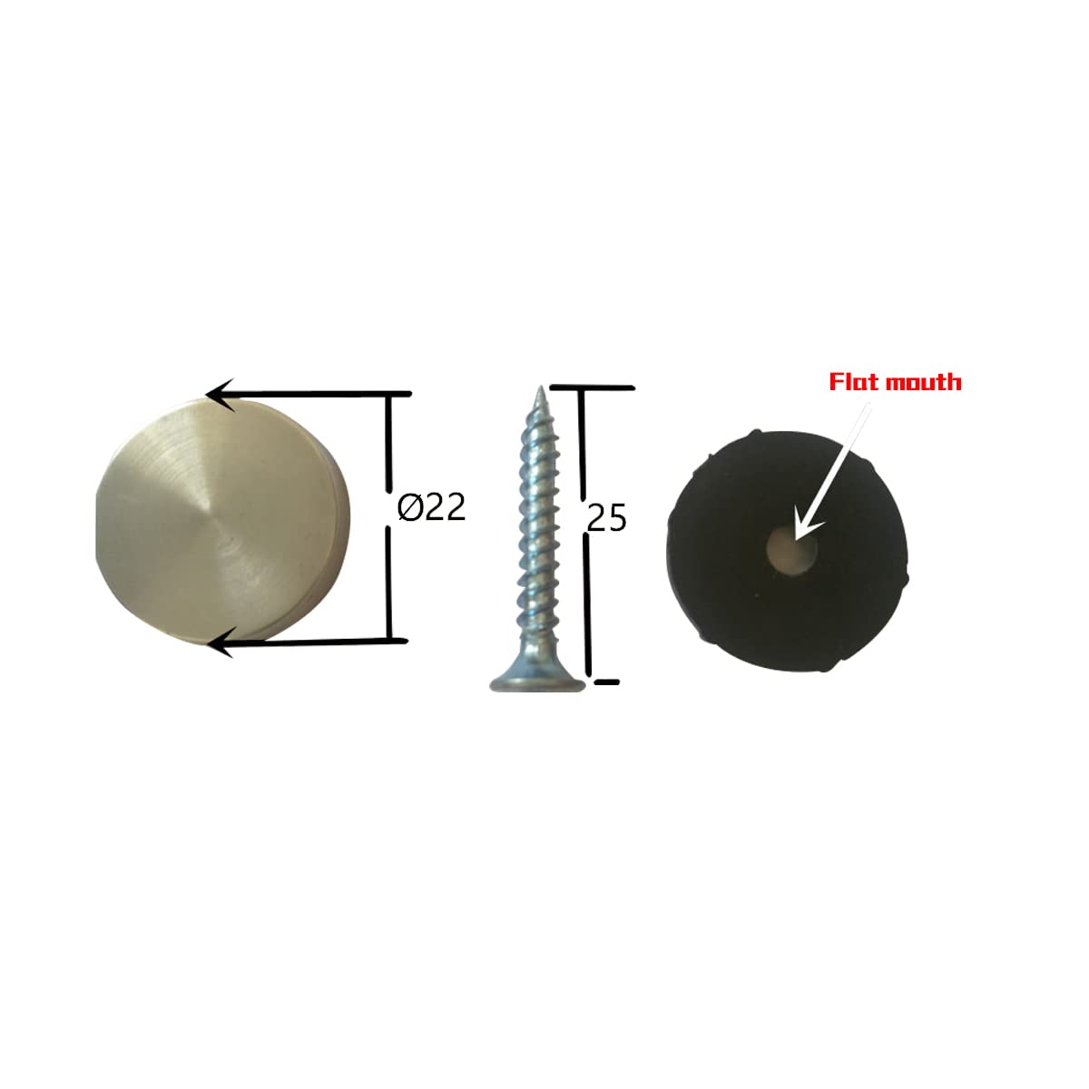 4PCS Stainless Steel Mirror Screws - 22mm Brushed Silver Decorative Cap Nails with Flat Mouth Colloidal Particles for Sign Advertising & Home Décor (Perfect for Mirrors, Wall Art & Retail Displays)