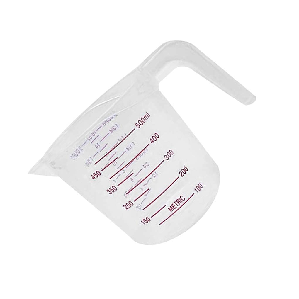 500ML Transparent Plastic Measuring Cup for Baking - Washable Kitchen Scale Container with Easy-Read Markings | Perfect for Measuring Liquids, Flour, Sugar & More in Cooking, Baking & Mixing Drinks