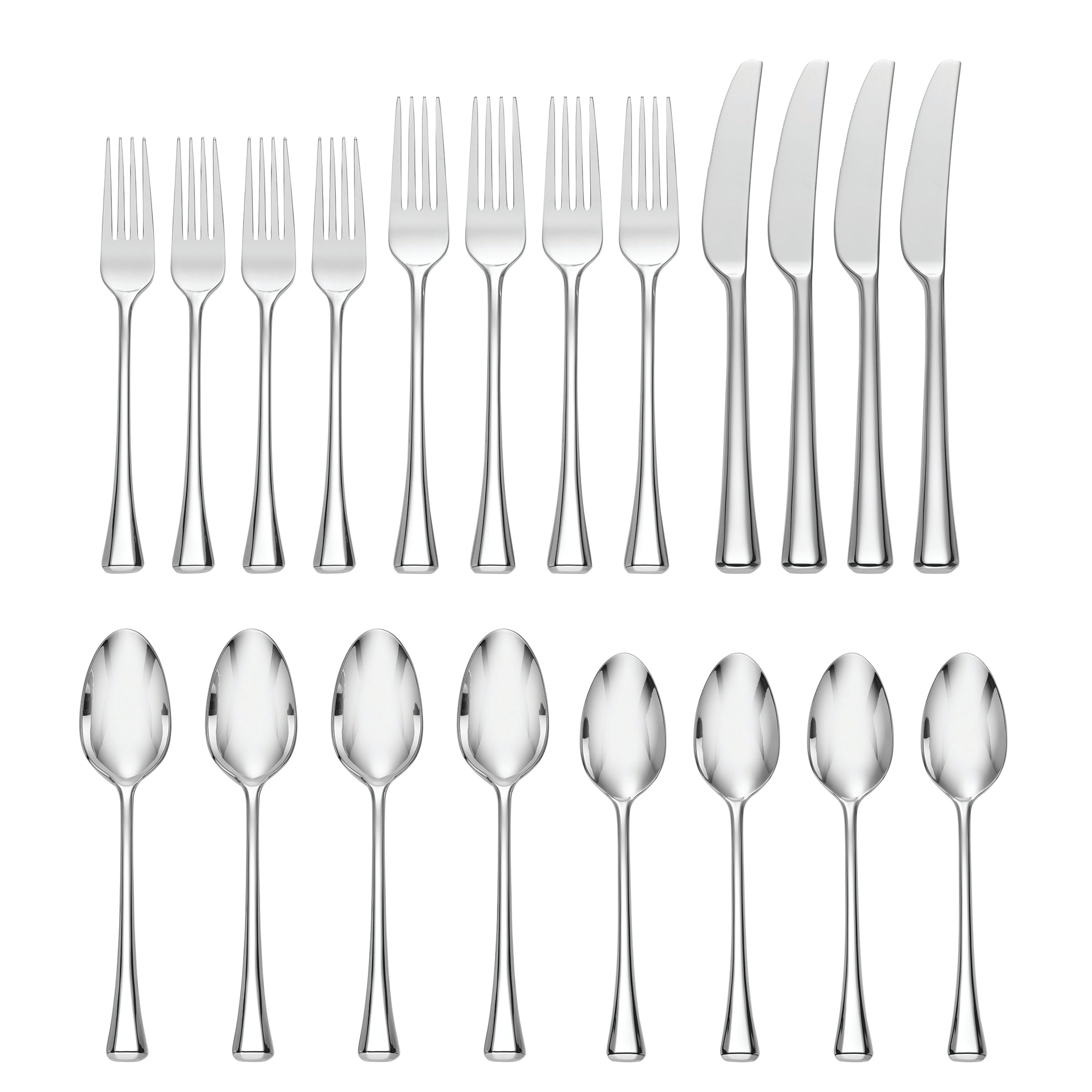 Faceta 20-Piece Stainless Steel Flatware Set - Knives, Forks & Spoons for 4 People - Elegant Dining Utensils for Home, Restaurant & Wedding Use