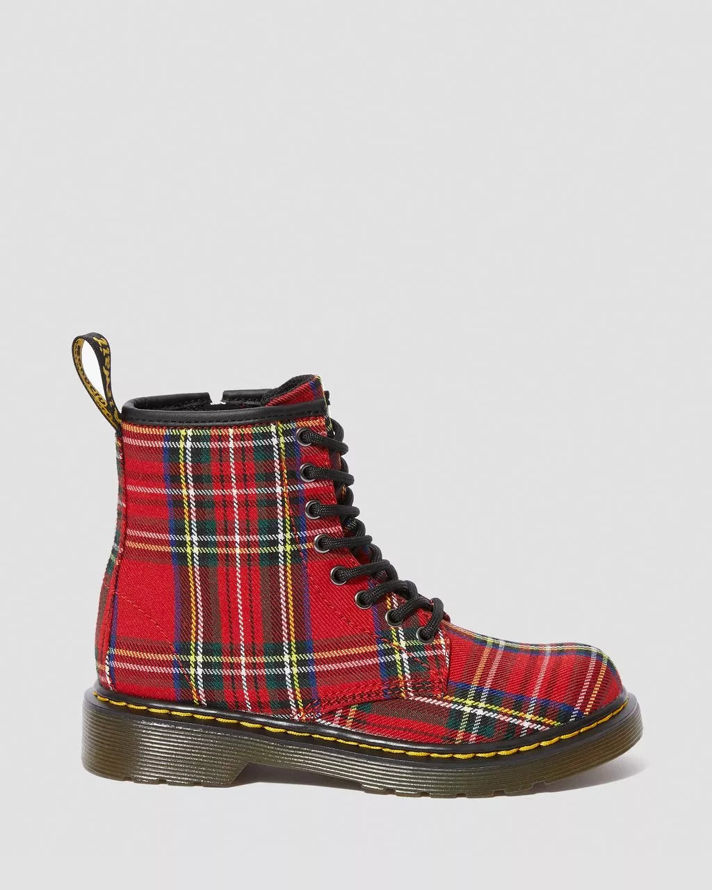 Dr. Martens 1460 Tartan Junior Boots - Red Stewart Plaid - Unisex Kids' Shoes for School, Casual Wear & Outdoor Activities