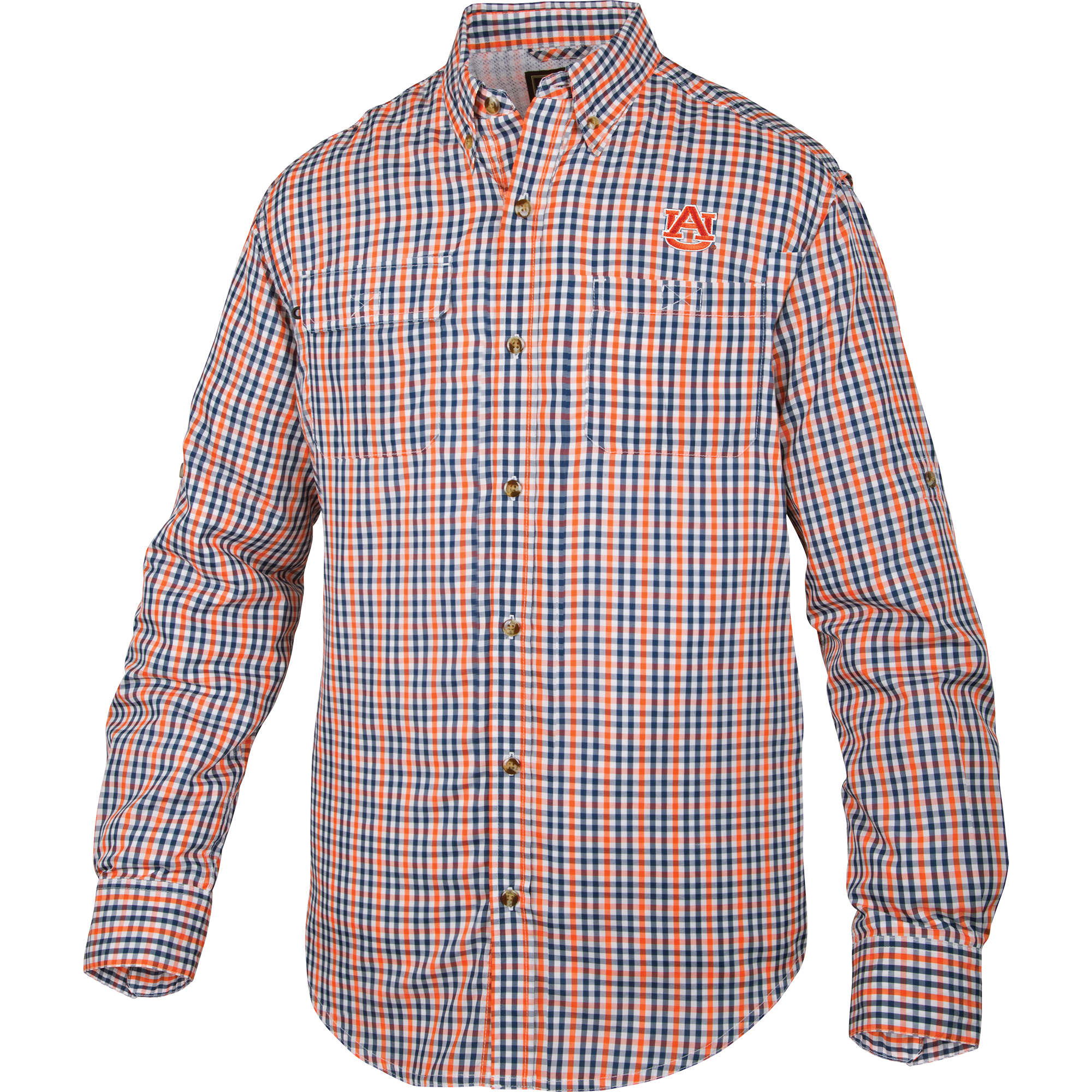 Men's Auburn Gingham Plaid Long Sleeve Shirt - Classic Wingshooter Style for Hunting & Outdoor Adventures