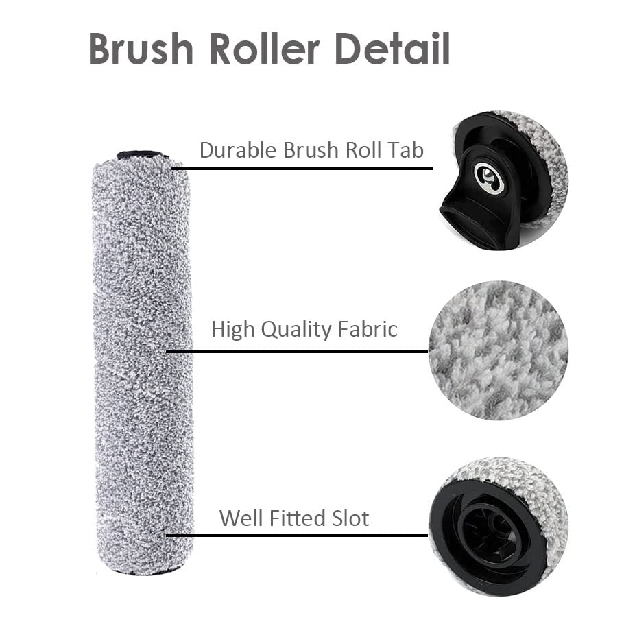 2 Pack Soft Roller Brushes for Tineco iFloor 2 Cordless Wet Dry Vacuum - Replacement Parts & Accessories Kit - Perfect for Hardwood Floors, Tile & Pet Hair Cleaning
