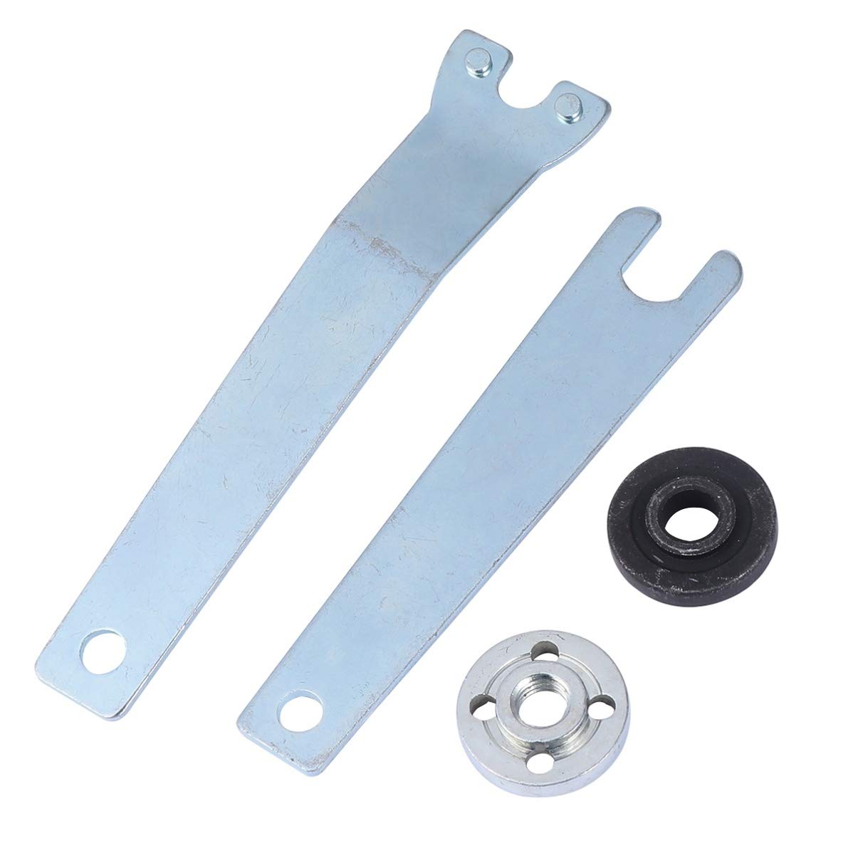 ULTECHNOVO 4-Piece Angle Grinder Wrench Set - Heavy Duty Metal Inner/Outer Lock Nut Spanner Kit (Silver) - Perfect for Grinding, Cutting & Polishing Metal, Stone & Concrete
