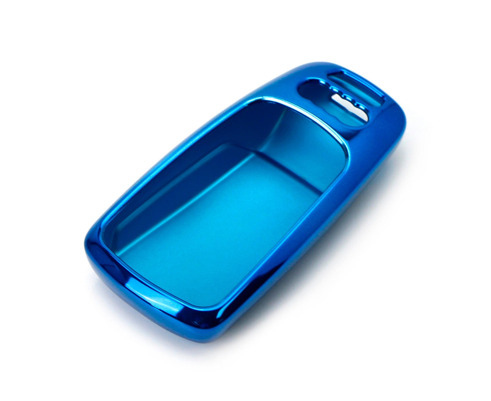 Durable Chrome Blue TPU Key Fob Cover Case for 2017-2023 Audi A4 A5 Q7 & 2016-2023 TT Smart Key - Anti-Scratch Protective Shell for Car Remote (Perfect for Daily Use & Travel Protection)