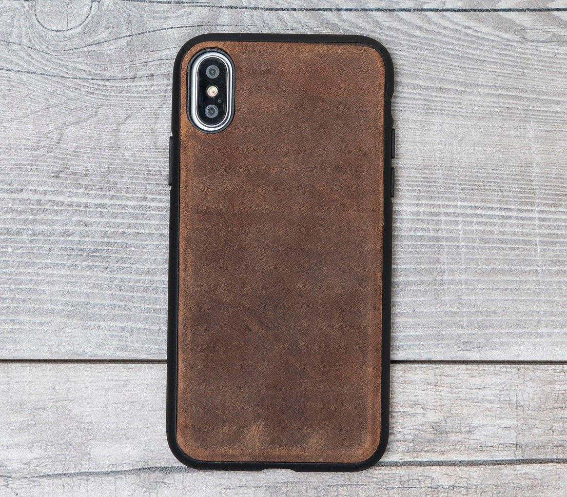 Premium Anti-Slip Brown Magnetic Leather Case for iPhone XR/X/XS/XS Max - Slim Protective Cover with Secure Grip for Everyday Use & Travel