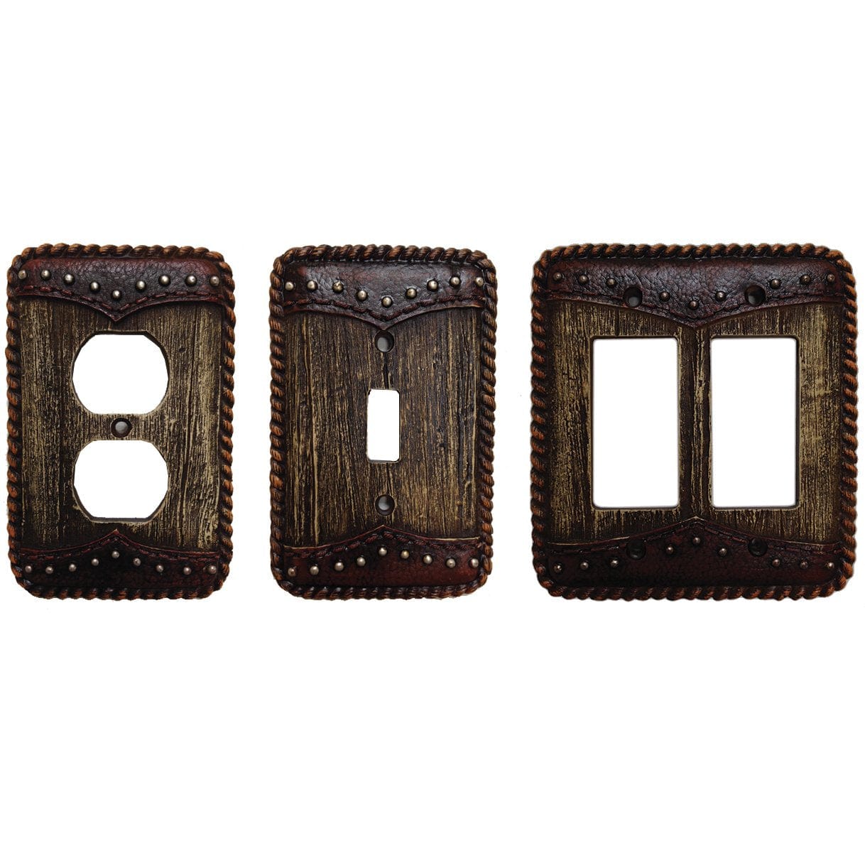Woodgrain Double Yoke Single Switch Wall Plate Cover - Decorative Electrical Outlet Cover for Home, Office & Commercial Use