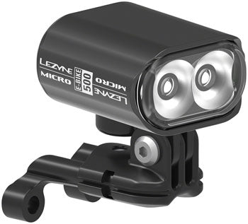 Lezyne Micro Drive 500 LED Bike Headlight - High Power 500 Lumen E-Bike Light, 6-12V Input, Waterproof Black Cycling Light for Night Riding, Commuting & Mountain Biking