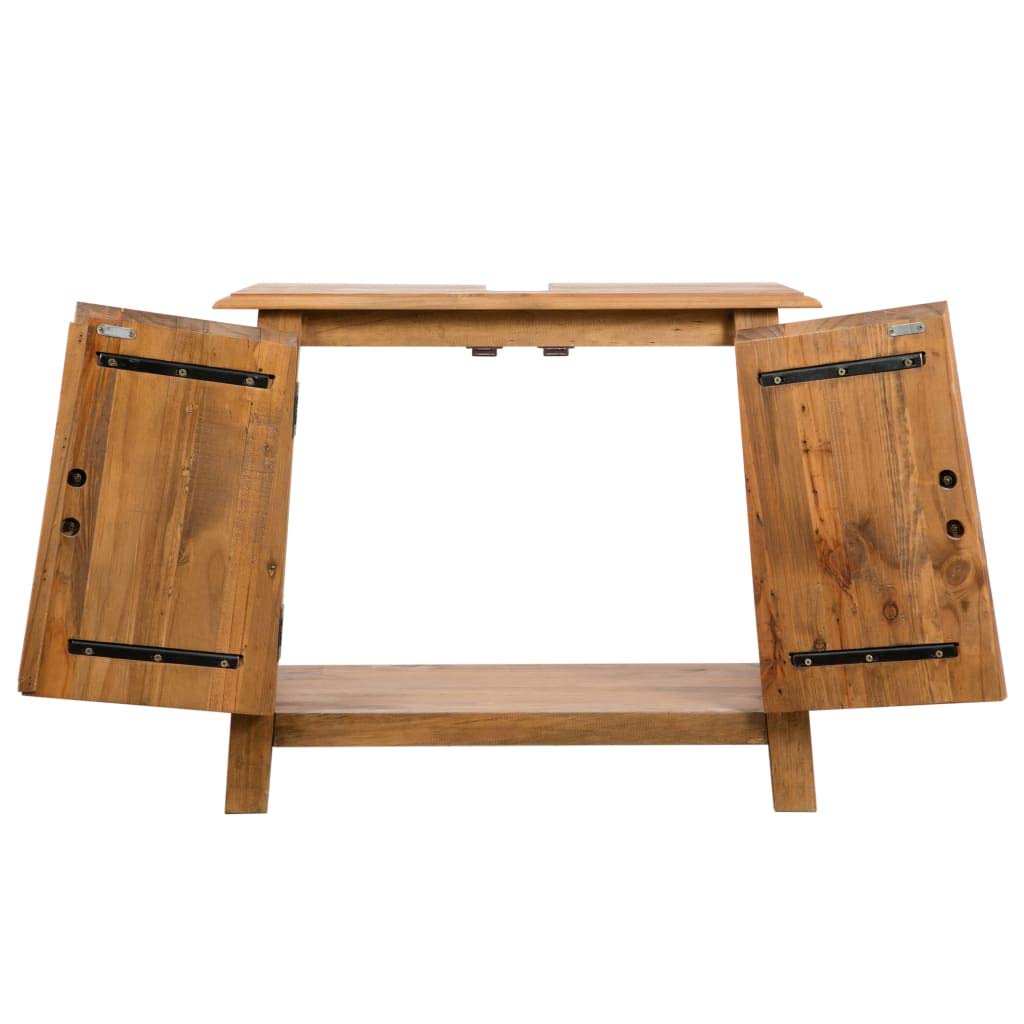 SKM Solid Recycled Pinewood Bathroom Furniture Set - Modern Vanity & Storage for Small Bathrooms, Powder Rooms & Apartments
