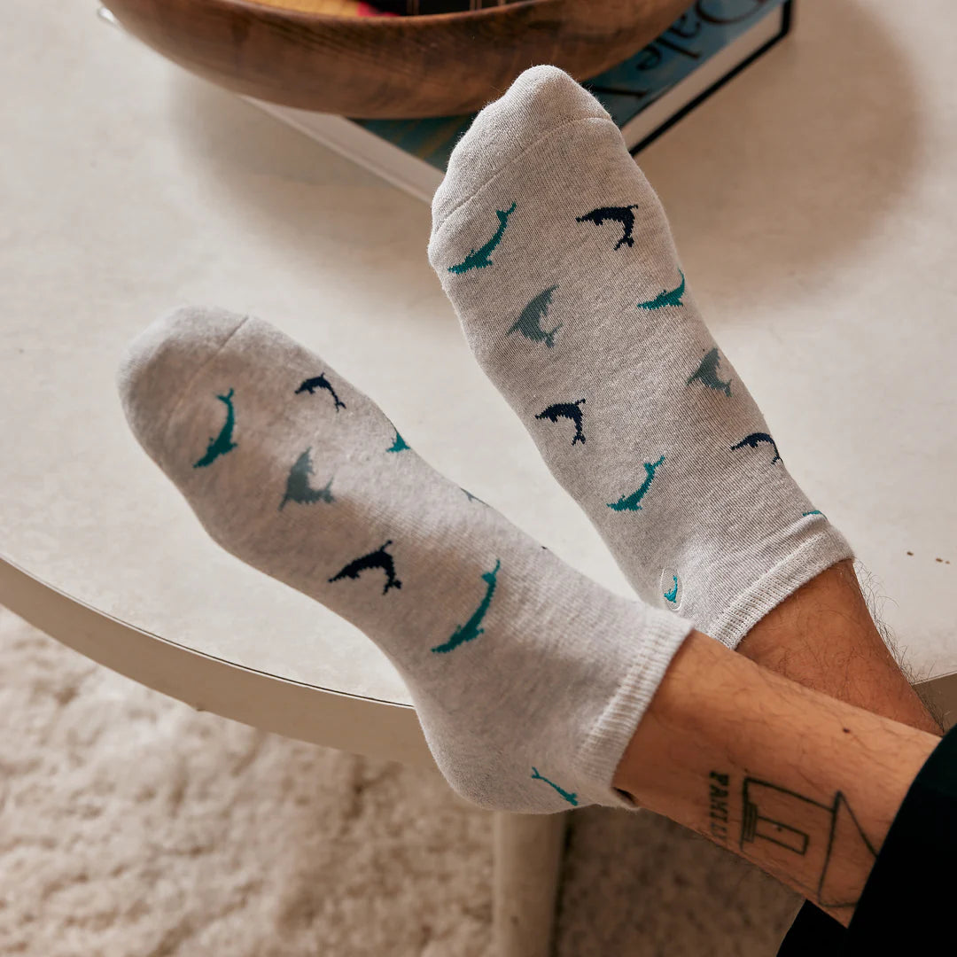 Conscious Step Eco-Friendly Ankle Socks - Protect Dolphins & Marine Life - Comfortable Cotton Socks for Men & Women - Perfect for Hiking, Yoga & Daily Wear