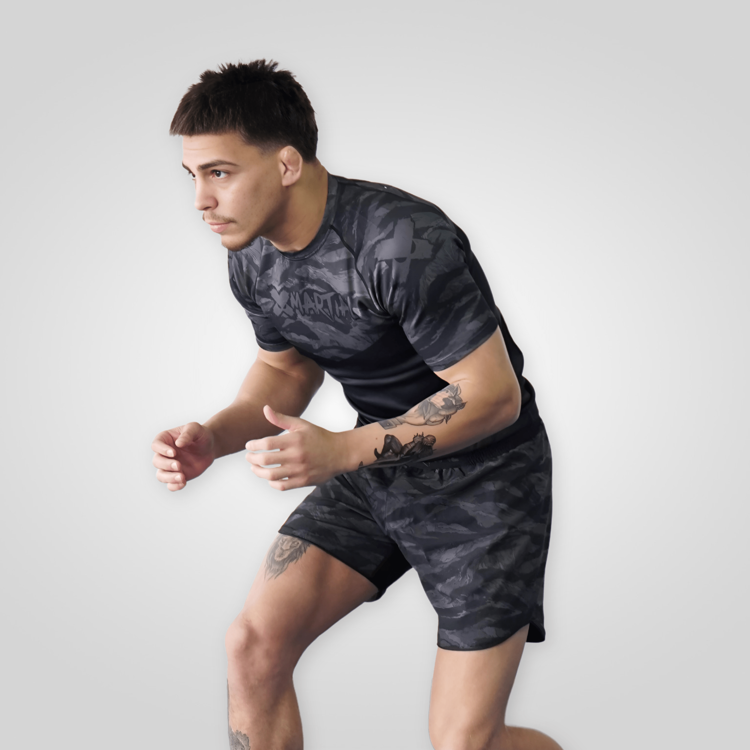 BJJ Rash Guard Black Tiger Camo X Tech 25 Series - Compression Long Sleeve MMA Grappling Shirt for Brazilian Jiu Jitsu, No Gi Training & MMA Fighting - Moisture Wicking & UV Protection