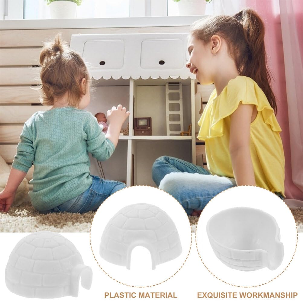 10pcs Mini Igloo Figurines - Lifelike Arctic Ice House Models for Dollhouse Decor, Cake Toppers & Micro Landscapes | Miniature Igloo Statues for Winter Scenes, Christmas Displays & Educational Toys