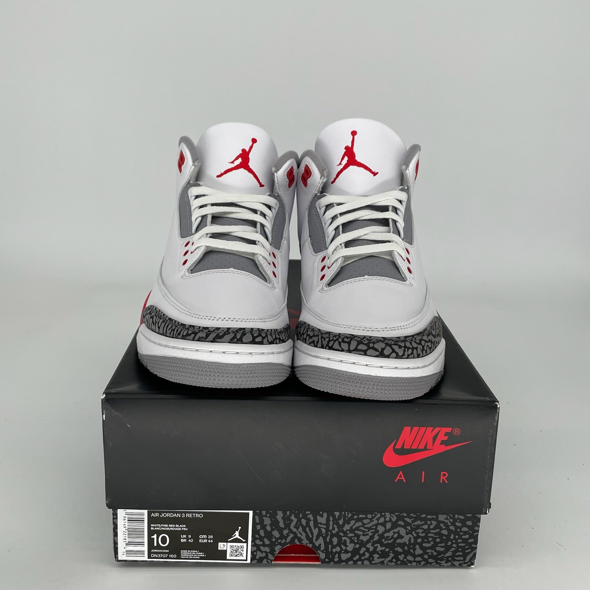 AIR JORDAN 3 Retro Fire Red Men's Basketball Shoes Size 10 DN3707-160 - Perfect for Streetwear, Sneaker Collection & Casual Wear