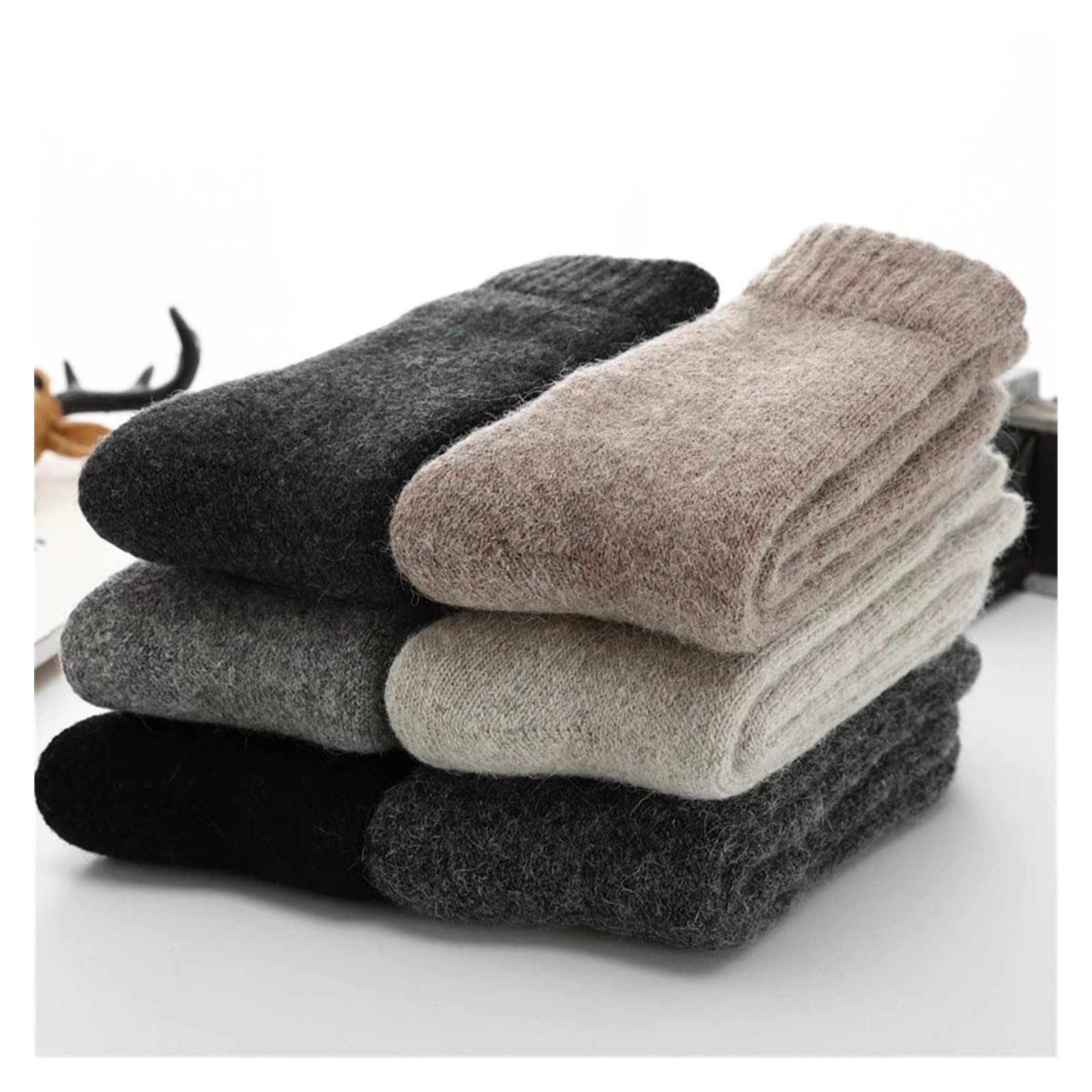 YFQHDD Winter Warm Wool Socks for Men & Women - Ultra Thick Solid Thermal Socks (One Size, Color A) - Perfect for Cold Weather, Hiking, and Indoor Comfort