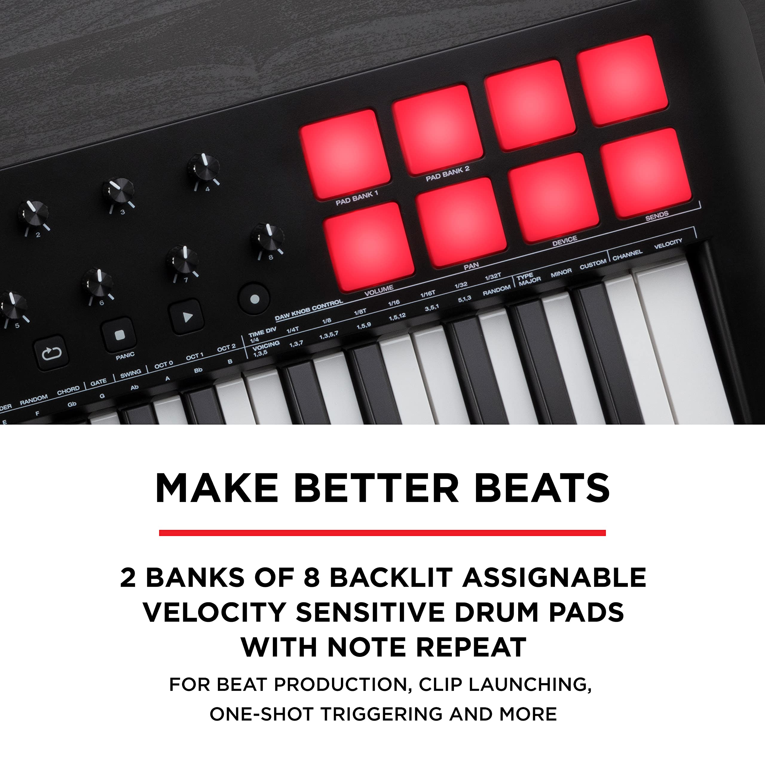 M-Audio Oxygen 25 MKV 25-Key USB MIDI Keyboard Controller with Beat Pads, Smart Chord & Scale Modes, Arpeggiator - Perfect for Music Production, Live Performance & Home Studio Recording