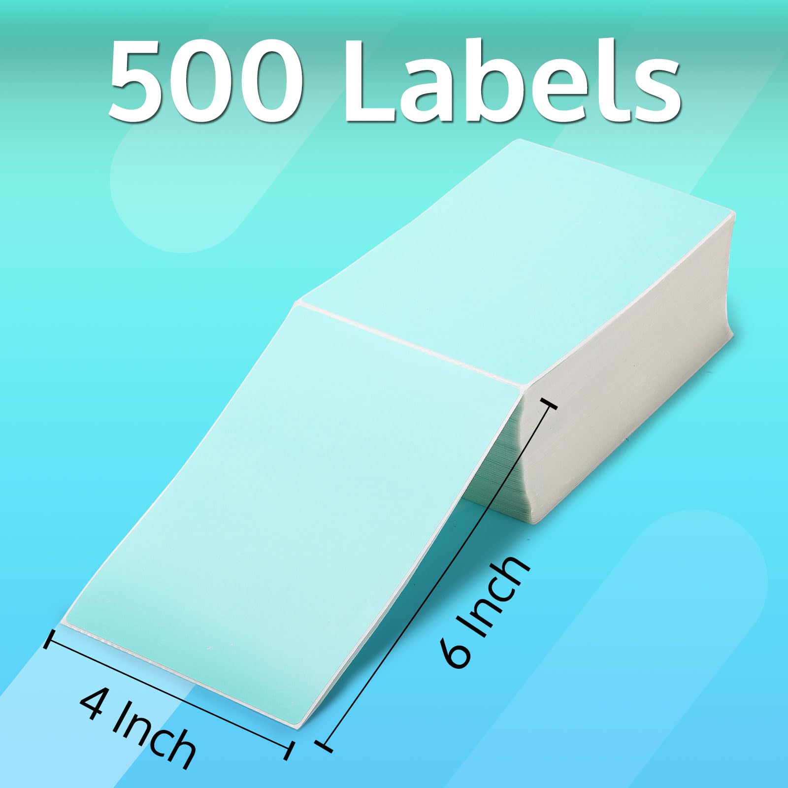 OFFNOVA 4x6 Inch Thermal Printer Labels - 500 Pack Permanent Adhesive Barcode, Shipping Address & Inventory Labels for Small Business, Warehouse & Retail - Mint Color Coding Stickers for Organizing & Logistics